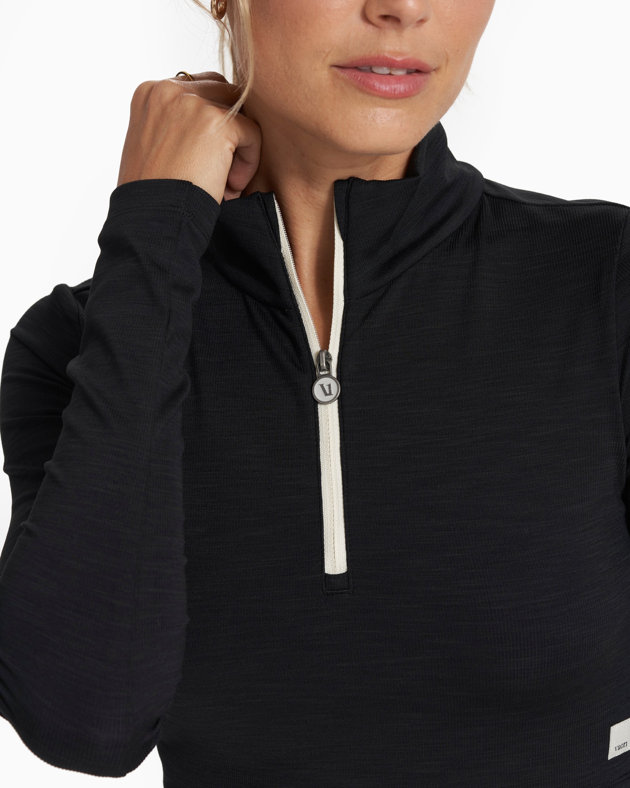 Lux Rib Half Zip | Black - Image 3
