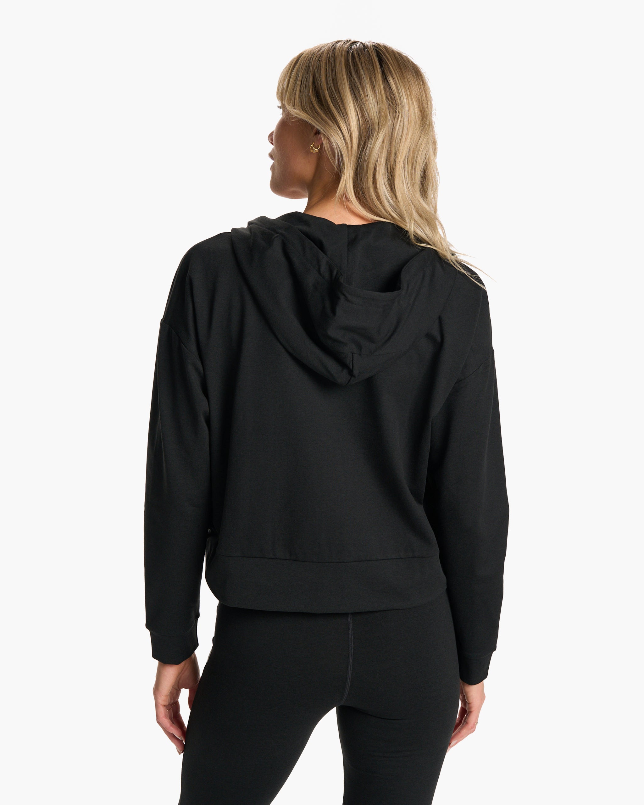 Granite Cropped Hoodie | Black Heather - Image 4