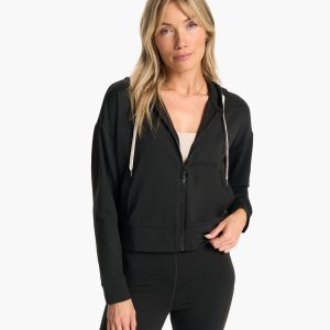 Granite Cropped Hoodie | Black Heather