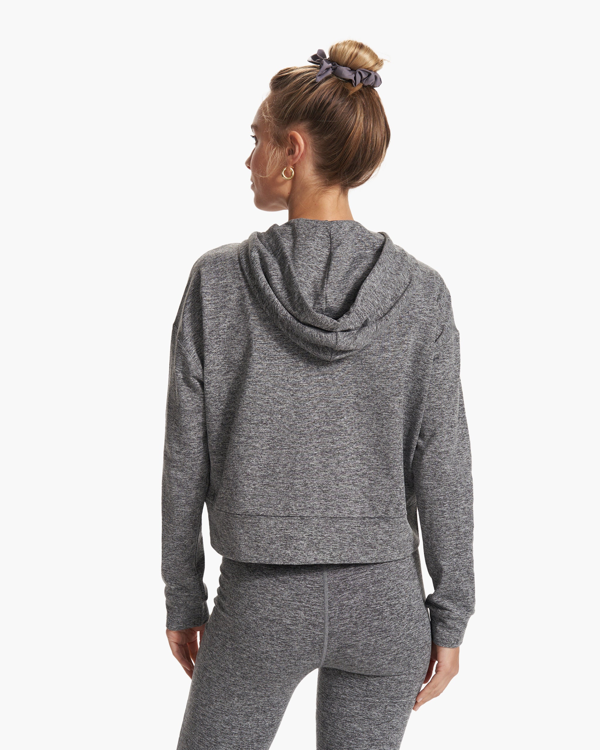Granite Cropped Hoodie | Heather Grey - Image 5