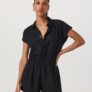 Trestles Twill Romper | Black