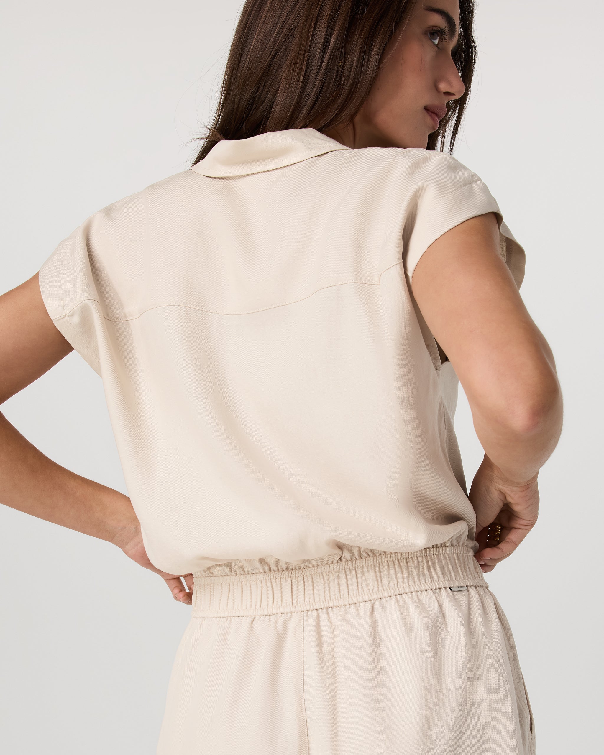 Trestles Twill Romper | Sand Dollar - Image 5