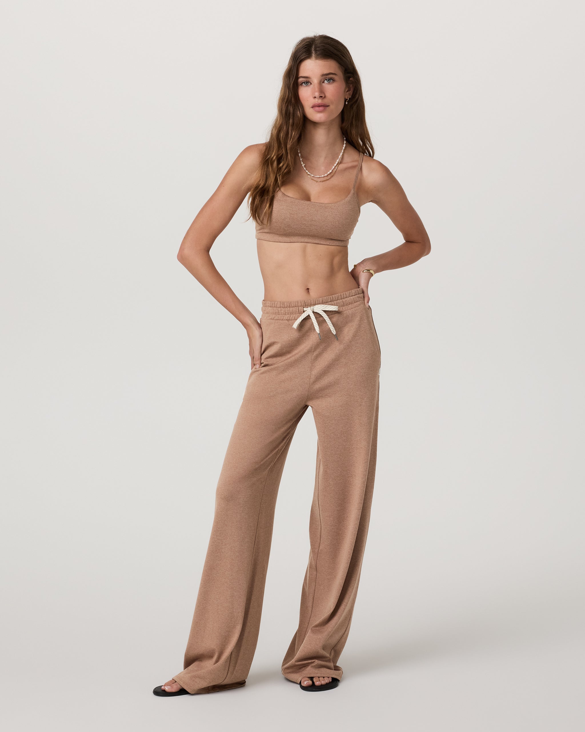 Halo Essential Wideleg Pant | Nutmeg Heather - Image 2