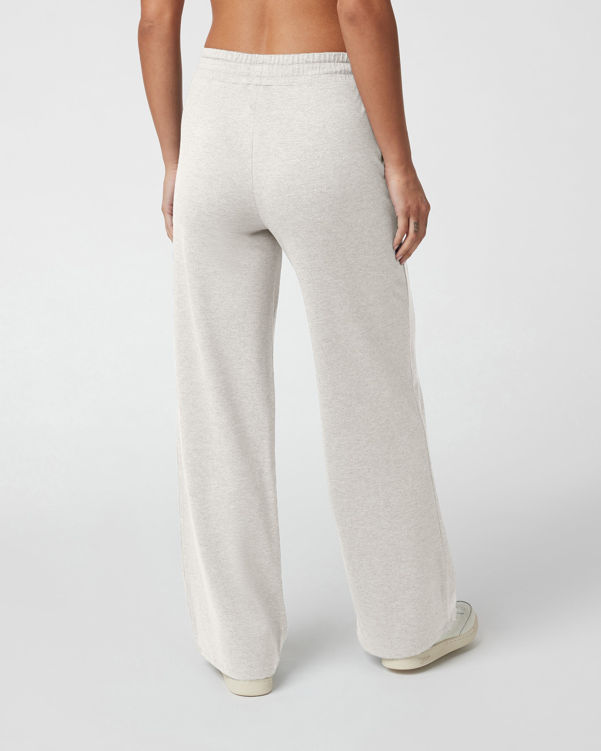 Halo Essential Wideleg Pant - Short | Ecru Heather - Image 3