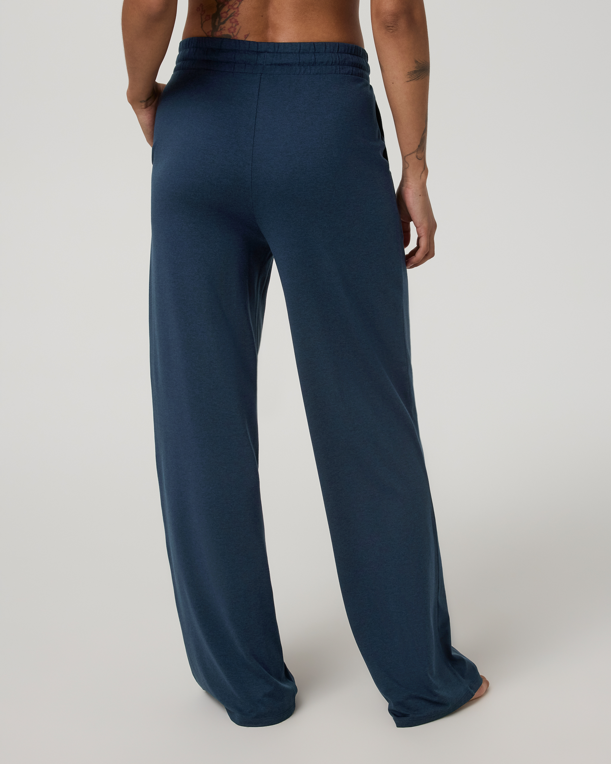 Halo Essential Wideleg Pant - Long | Blue Coast Heather - Image 3