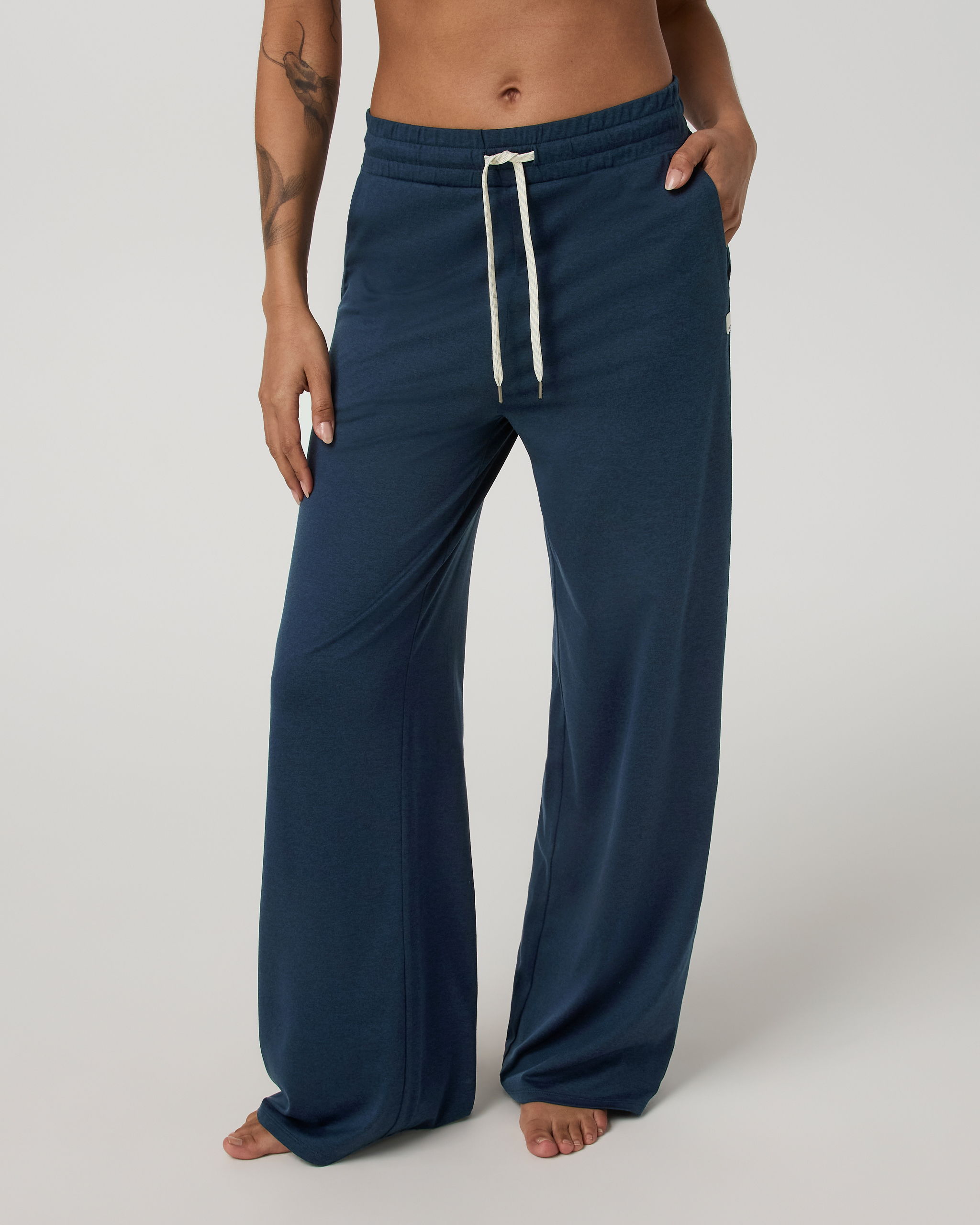 Halo Essential Wideleg Pant - Short | Blue Coast Heather - Image 4