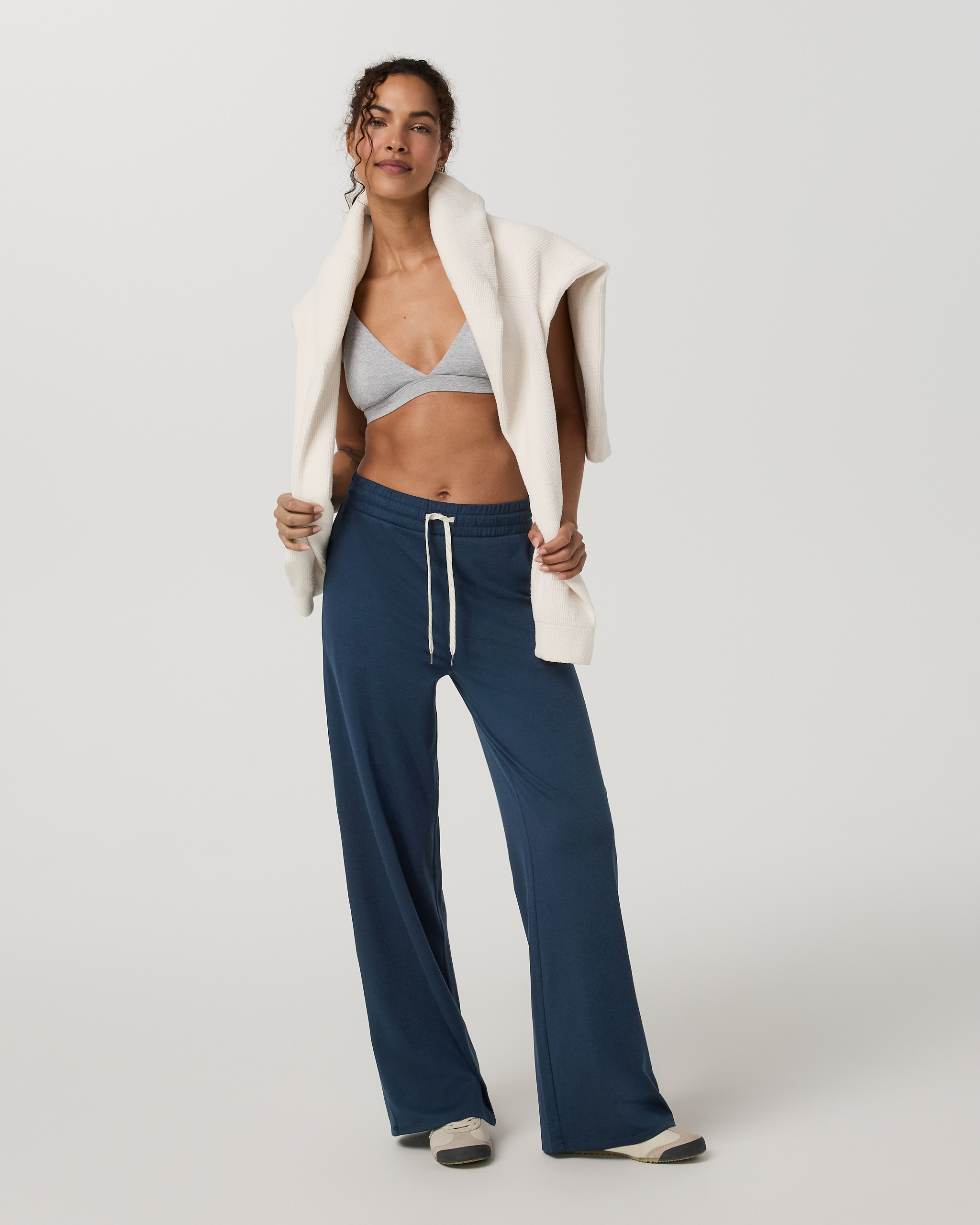Halo Essential Wideleg Pant - Long | Blue Coast Heather - Image 2