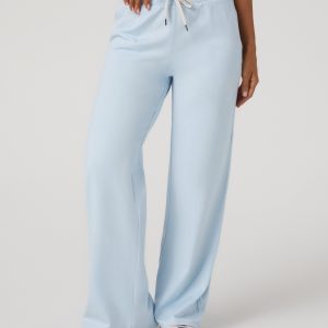 Halo Essential Wideleg Pant - Short | Soft Sky Heather