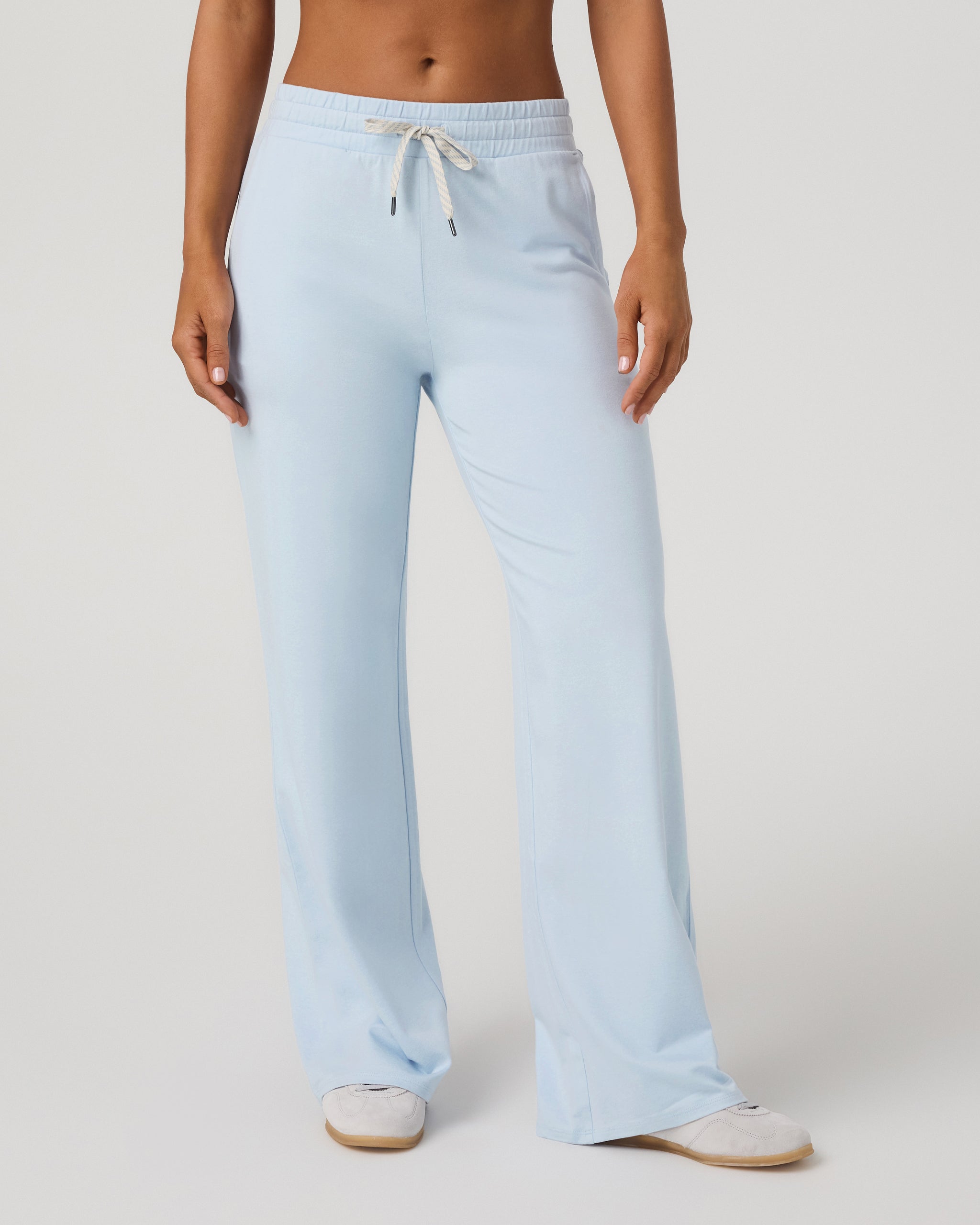 Halo Essential Wideleg Pant - Short | Soft Sky Heather - Image 4