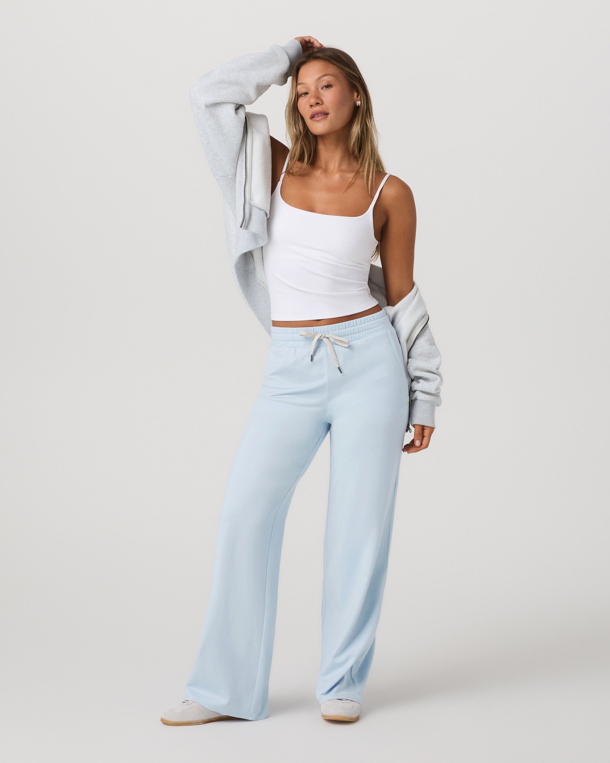 Halo Essential Wideleg Pant - Short | Soft Sky Heather - Image 2