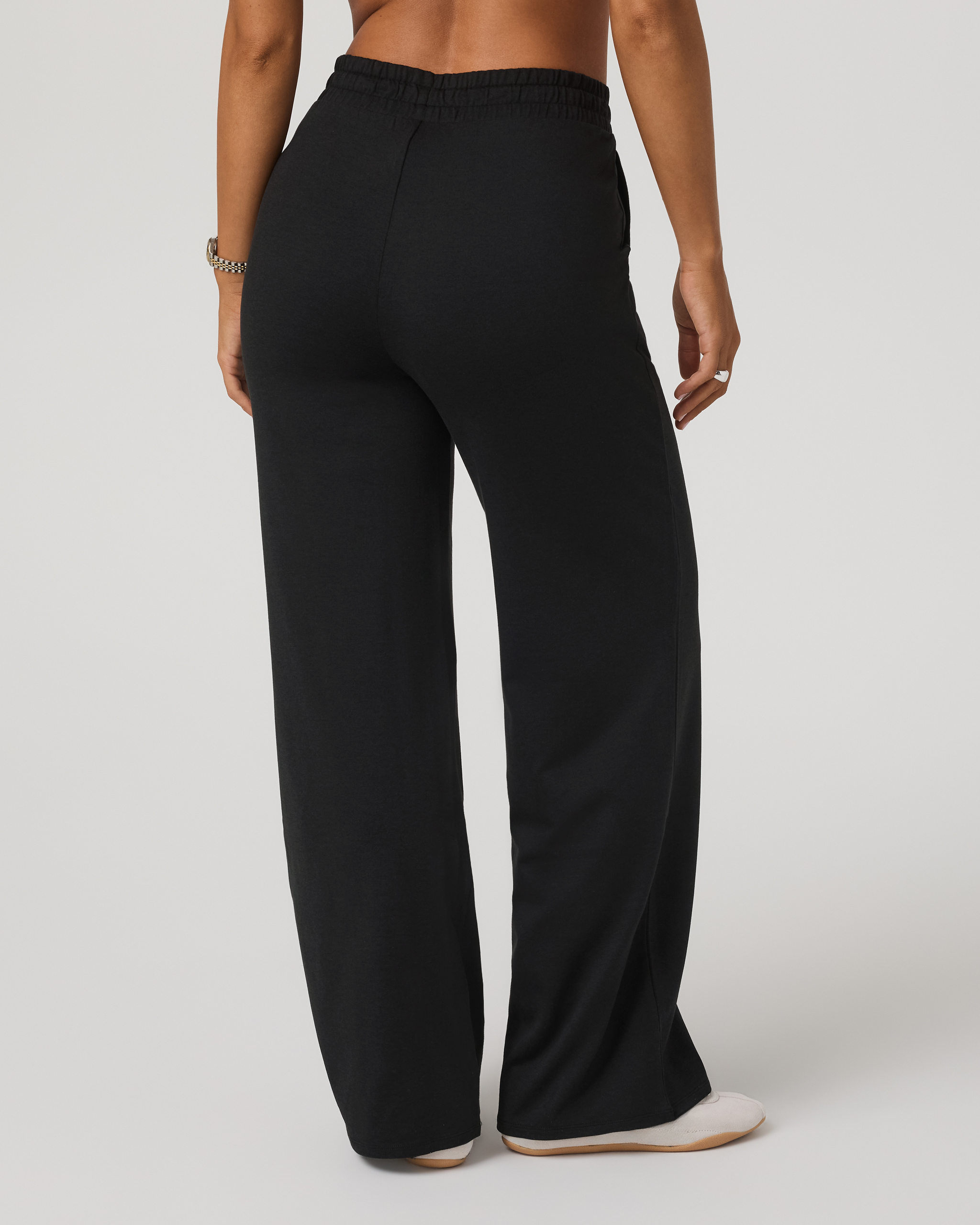 Halo Essential Wideleg Pant - Long | Black Heather - Image 3