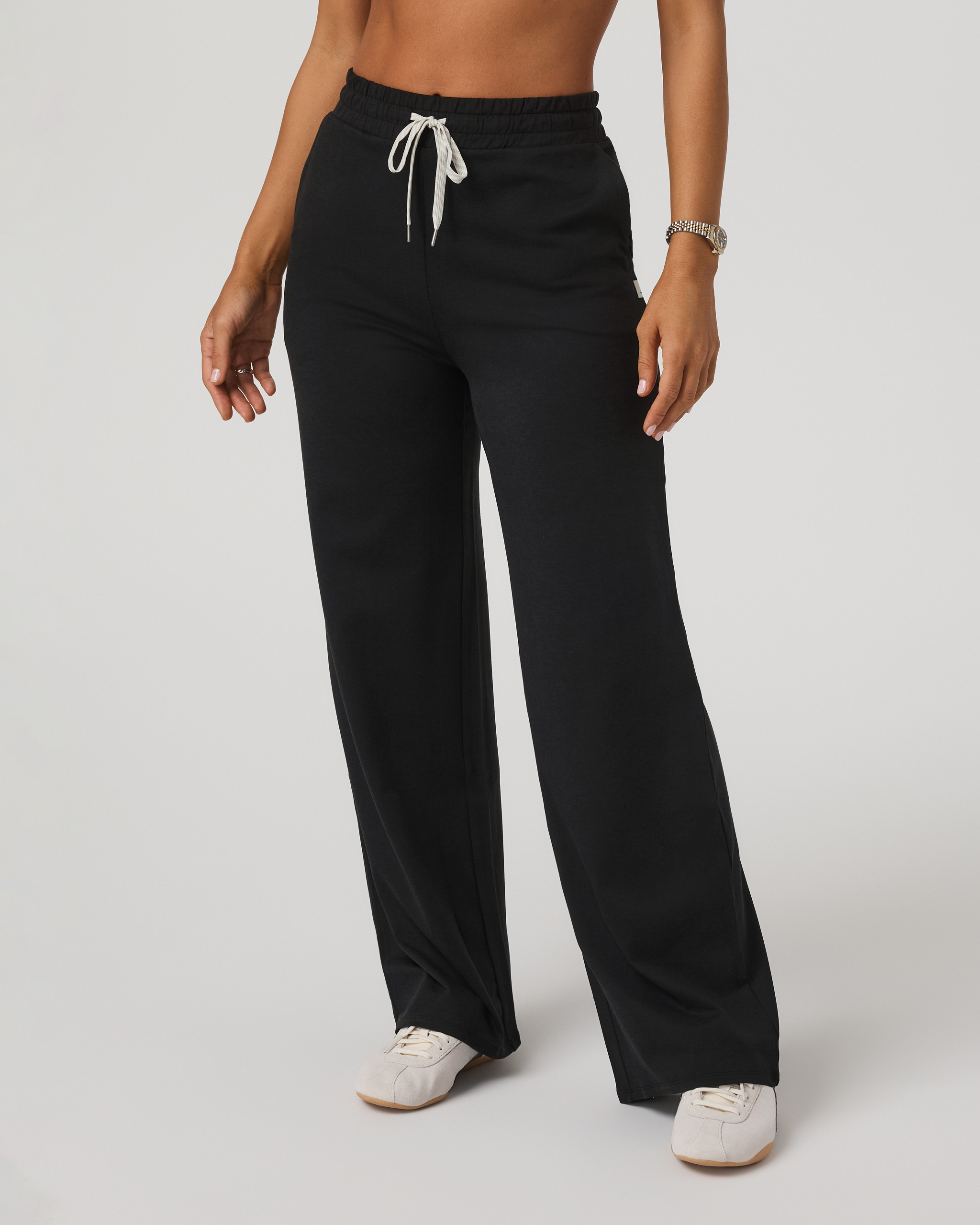 Halo Essential Wideleg Pant - Long | Black Heather - Image 4