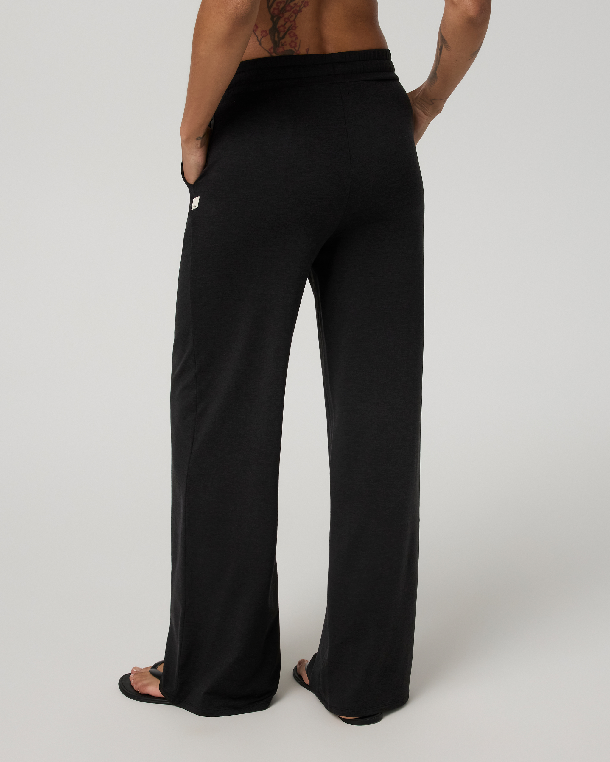 Halo Essential Wideleg Pant | Black Heather - Image 3