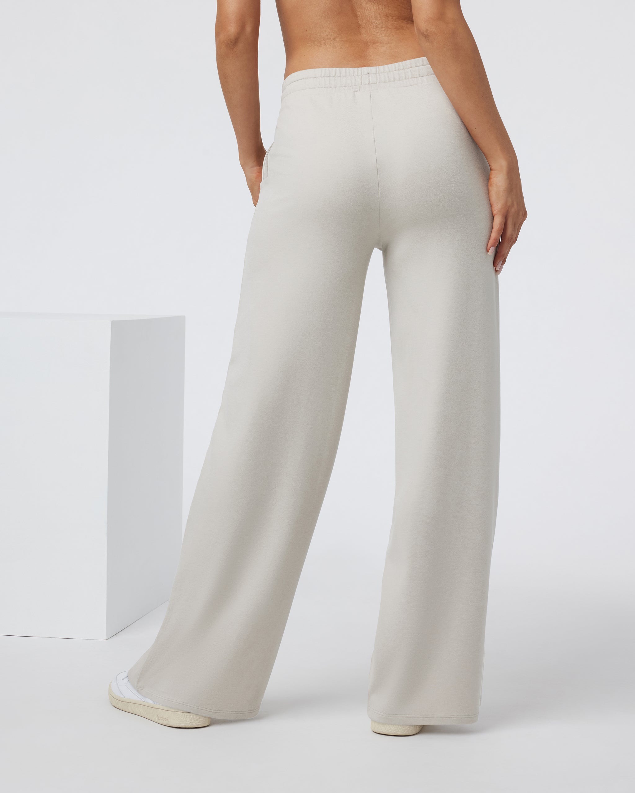 Halo Essential Wideleg Pant | Ecru Heather - Image 3
