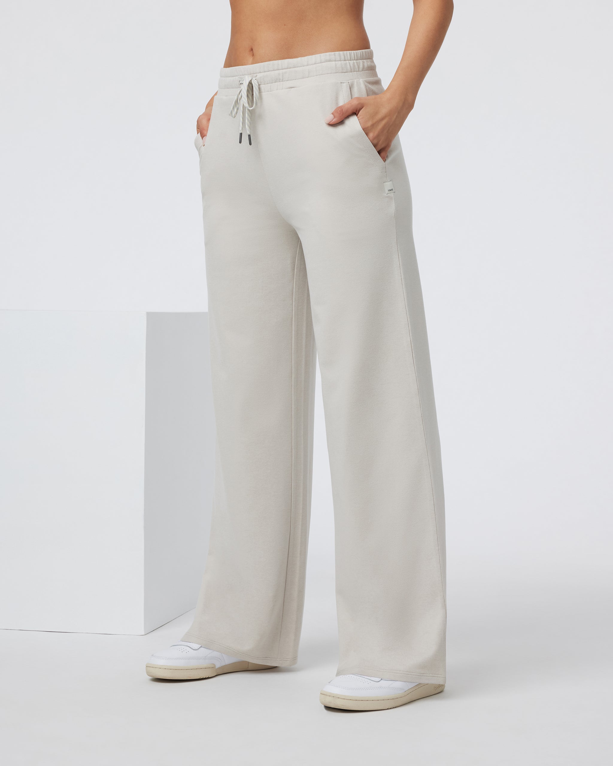 Halo Essential Wideleg Pant | Ecru Heather - Image 2