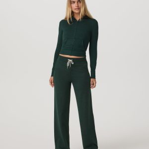 Halo Essential Wideleg Pant - Long | Evergreen Heather