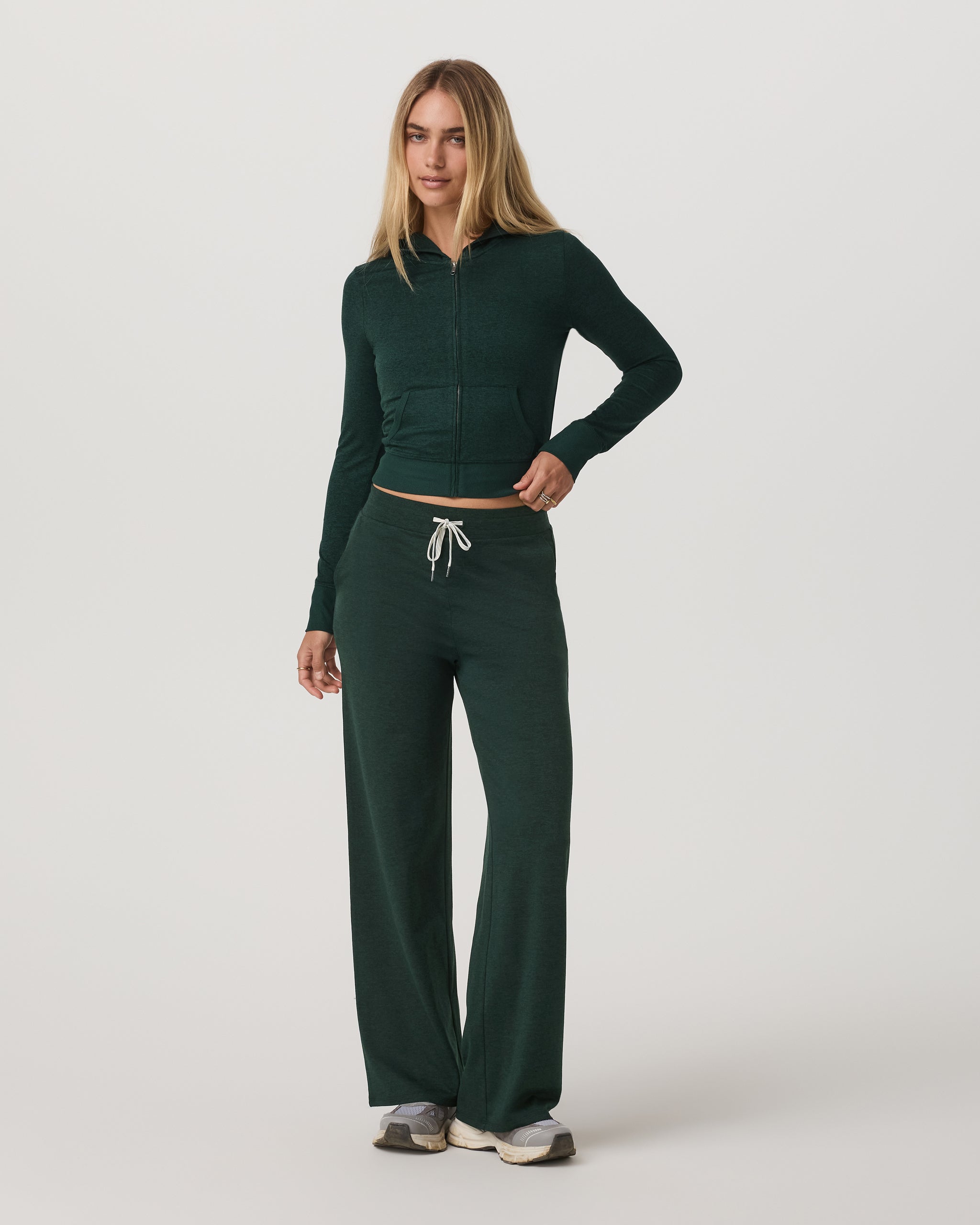 Halo Mini Full Zip Hoodie | Evergreen Heather - Image 4