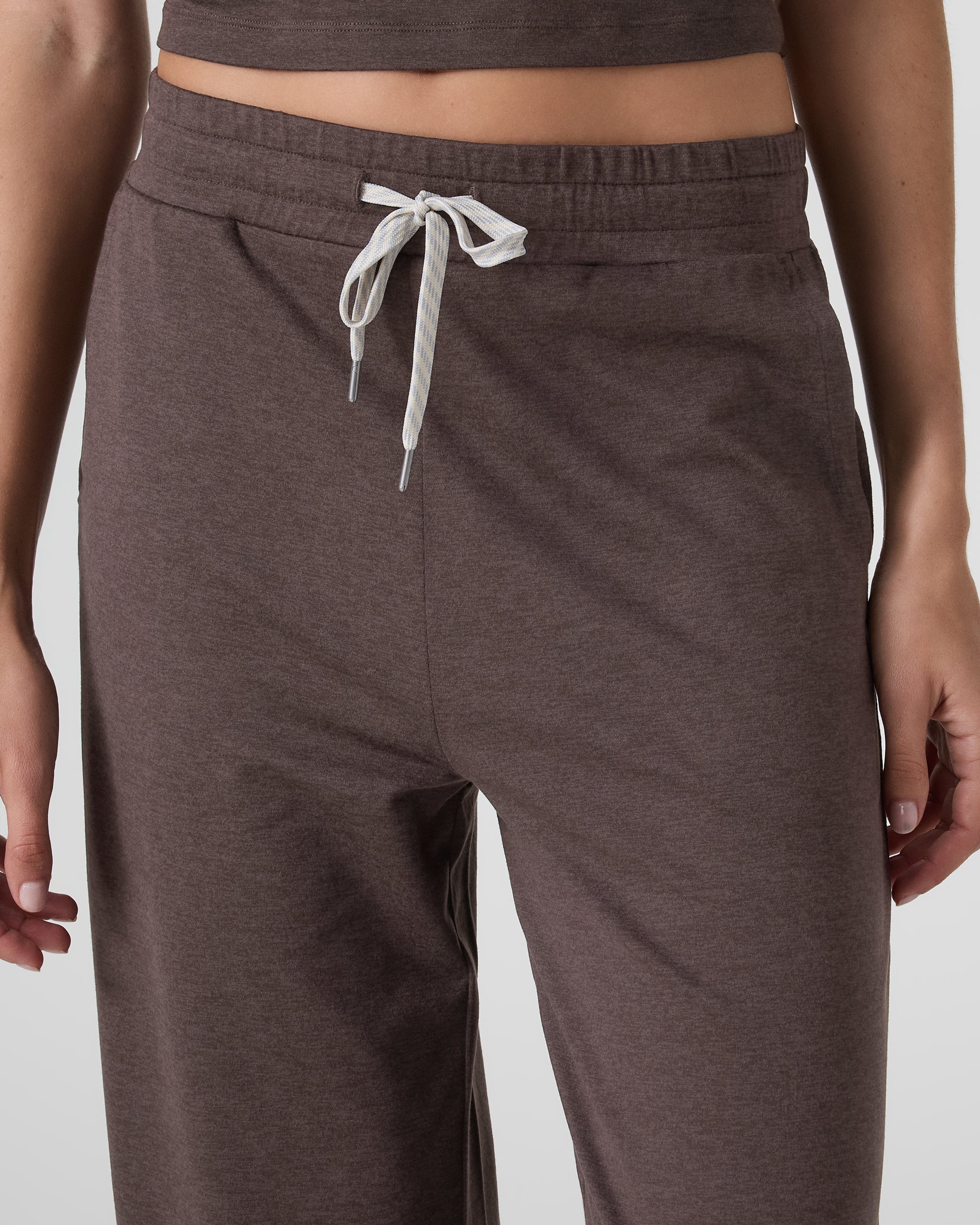 Halo Essential Wideleg Pant - Long | Java Heather - Image 4