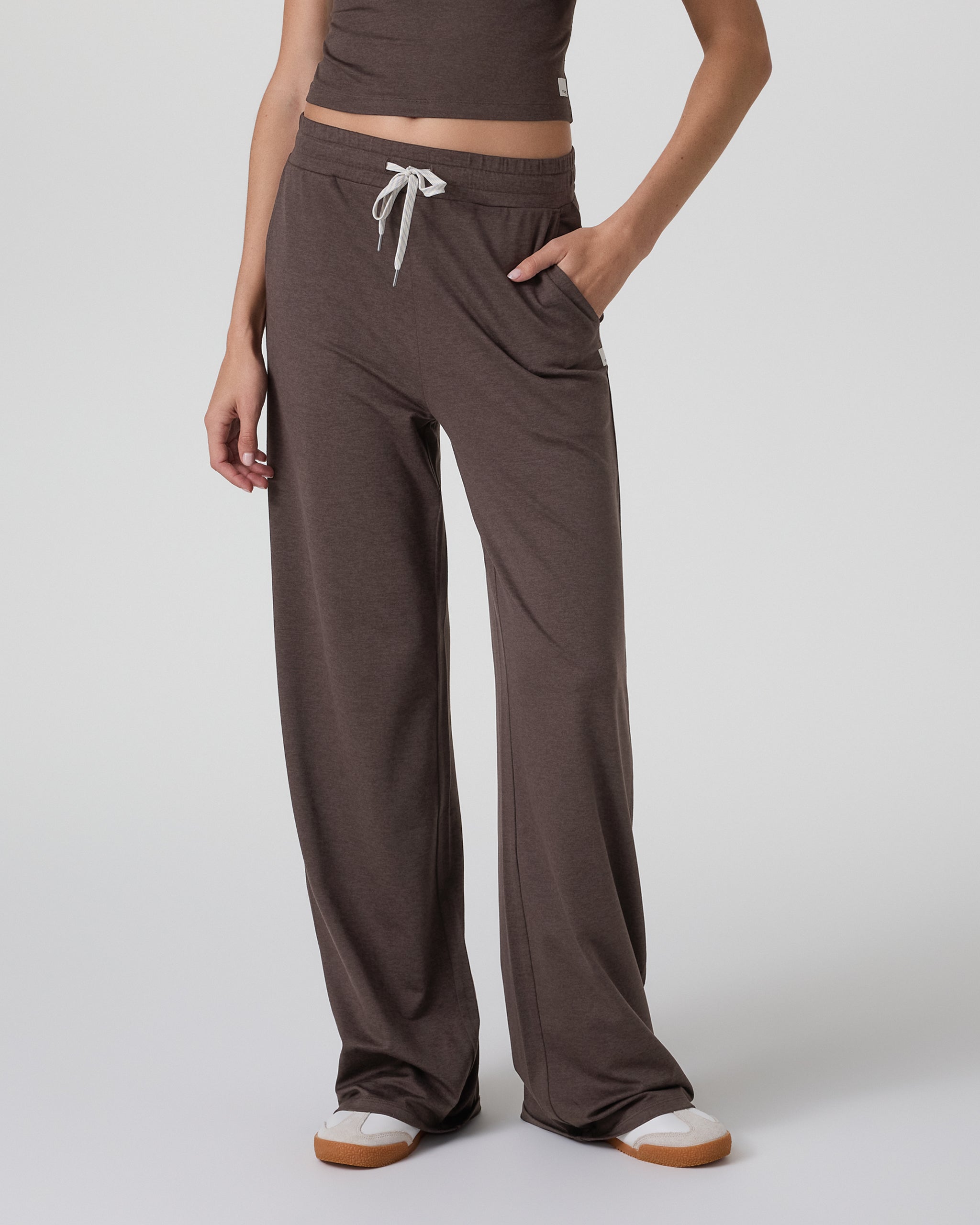 Halo Essential Wideleg Pant - Short | Java Heather