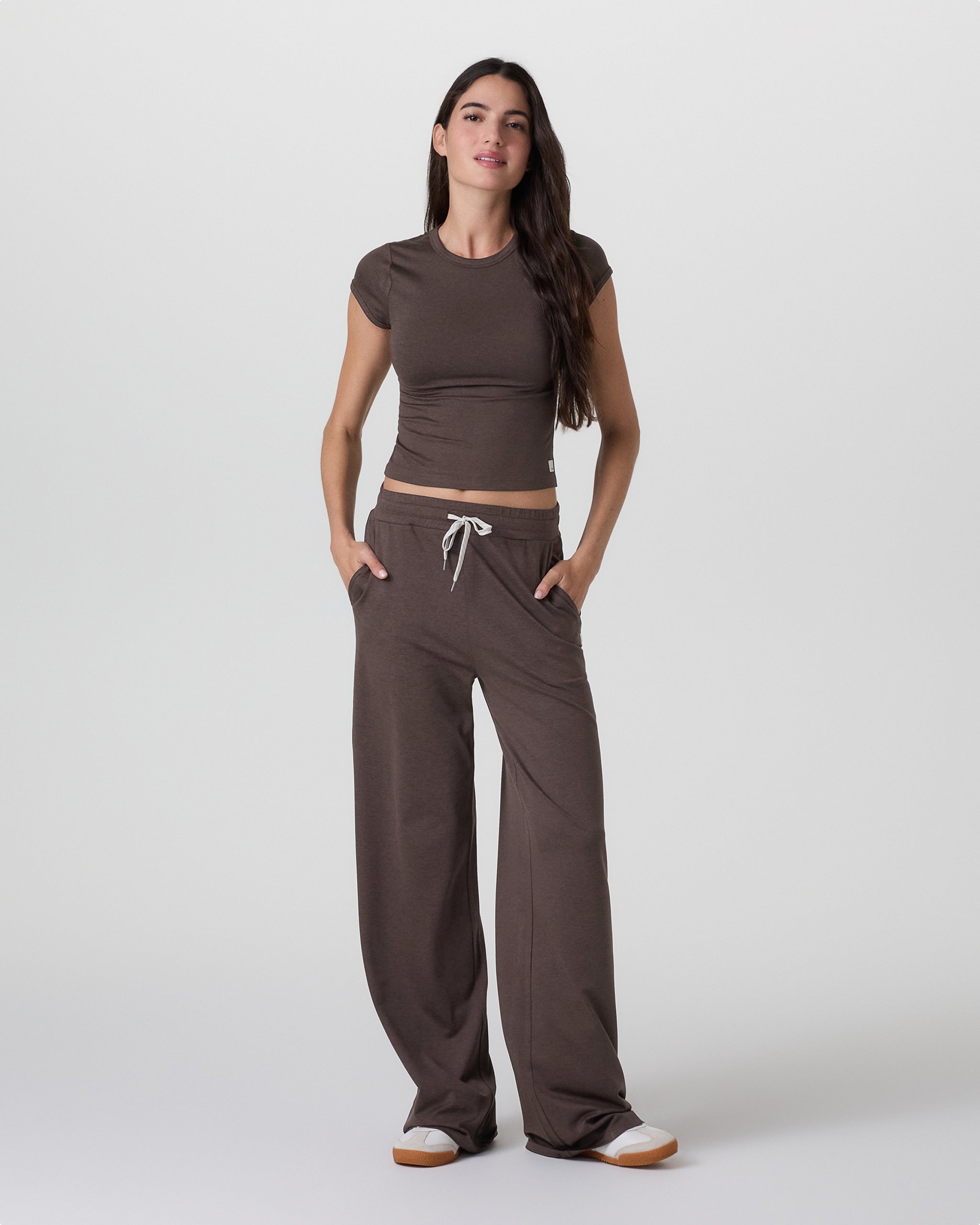 Halo Essential Wideleg Pant - Short | Java Heather - Image 2
