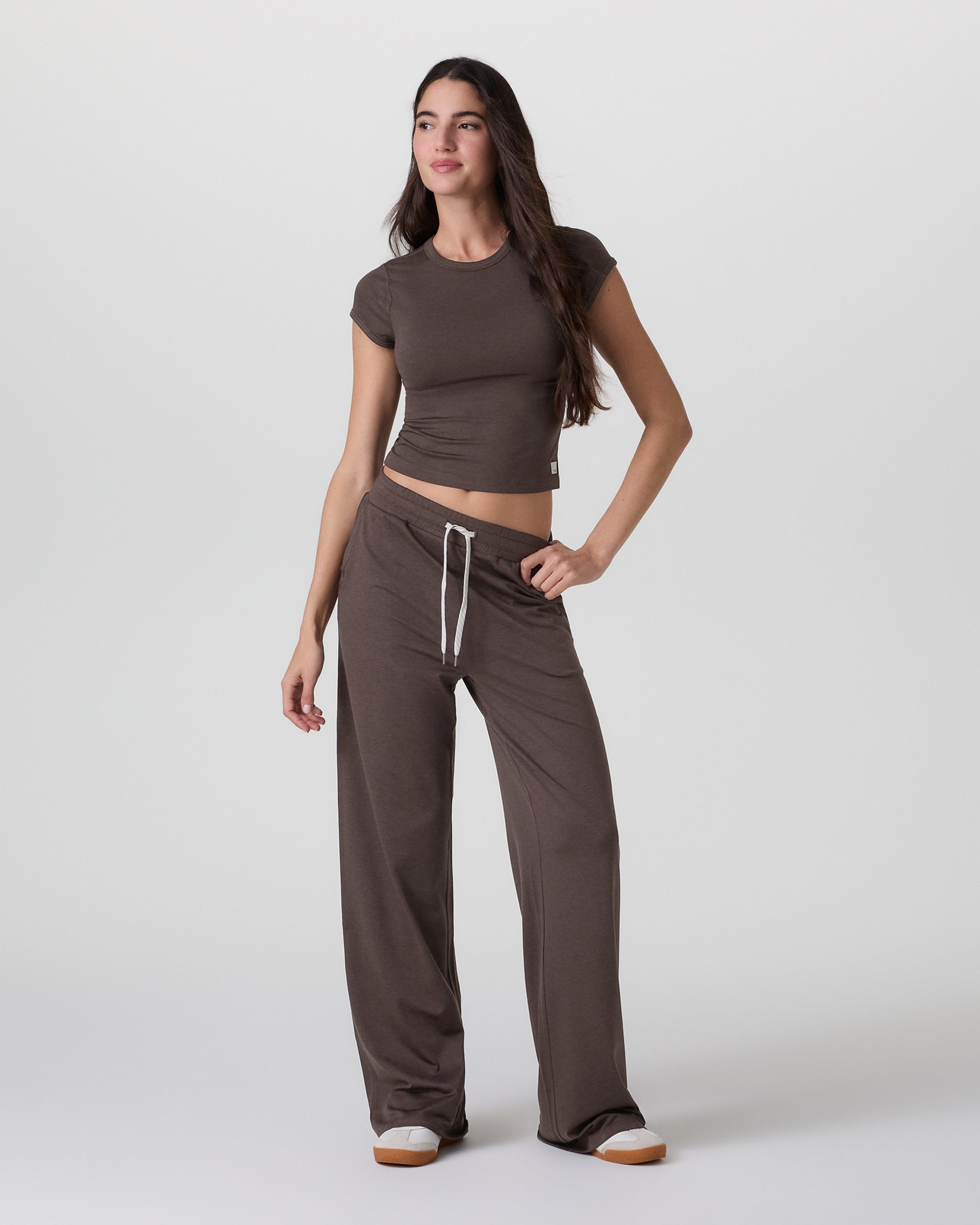 Halo Essential Wideleg Pant - Long | Java Heather - Image 2