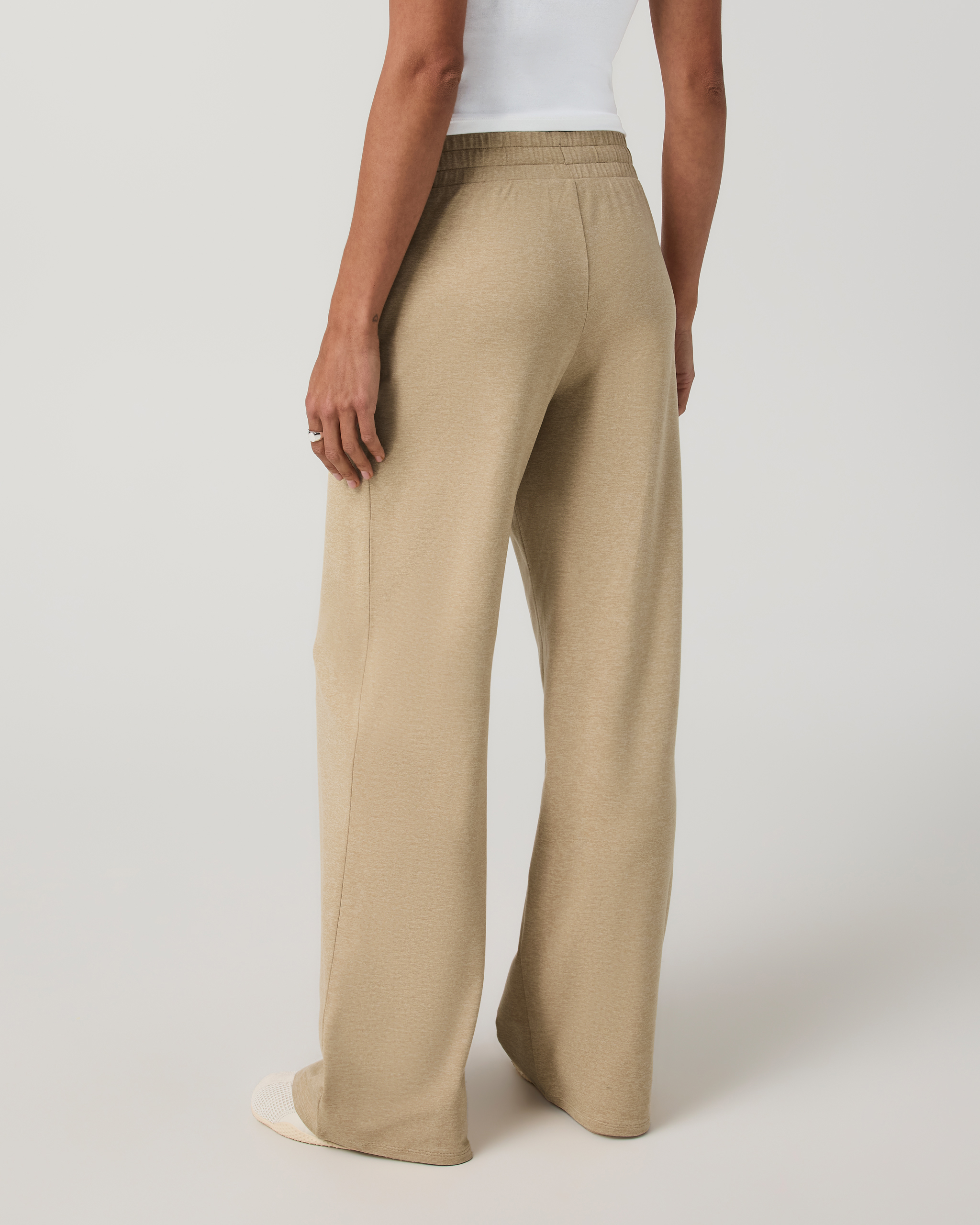 Halo Essential Wideleg Pant - Long | Khaki Heather - Image 3