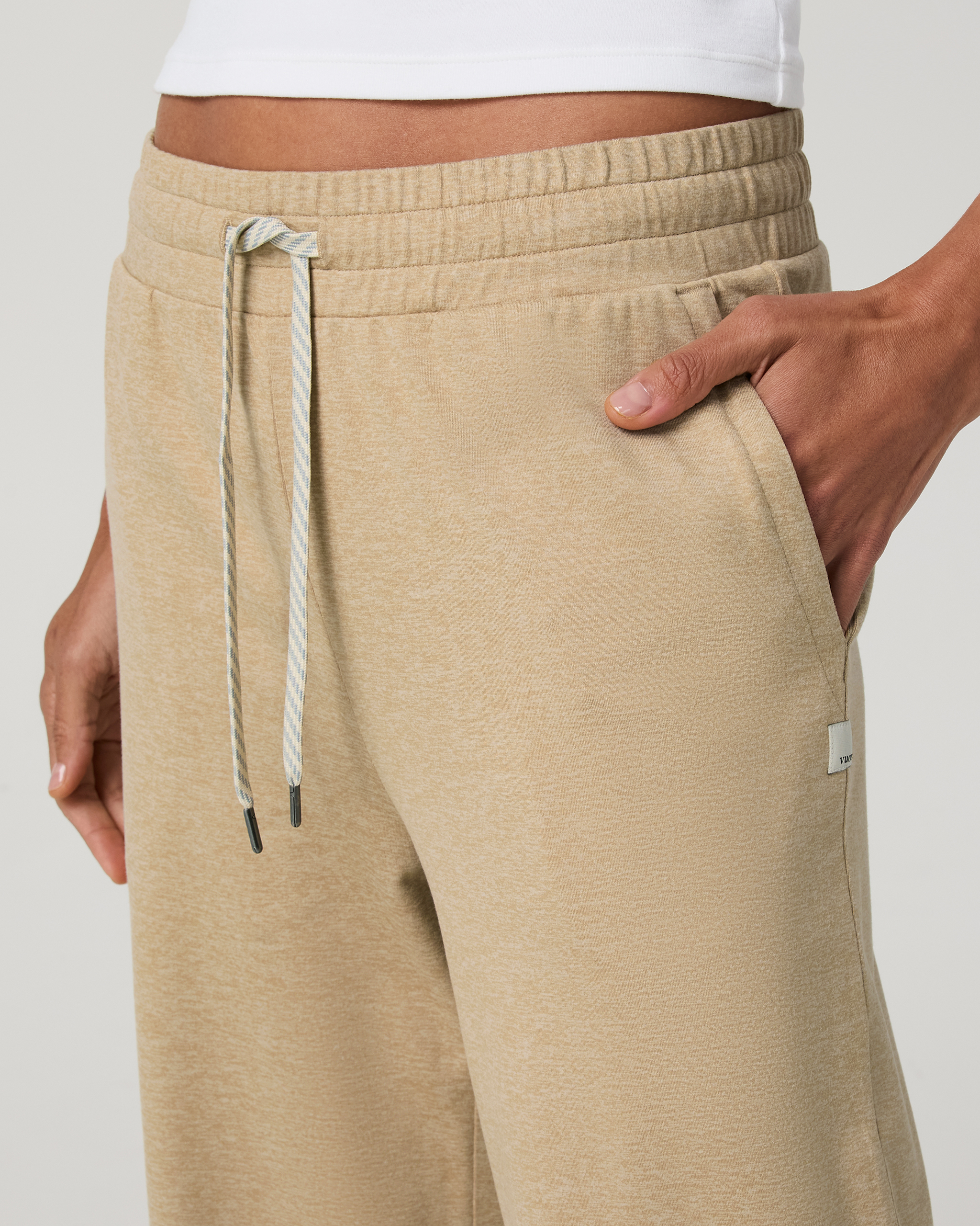 Halo Essential Wideleg Pant - Long | Khaki Heather - Image 2