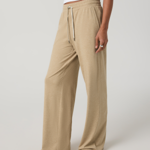 Halo Essential Wideleg Pant - Long | Khaki Heather
