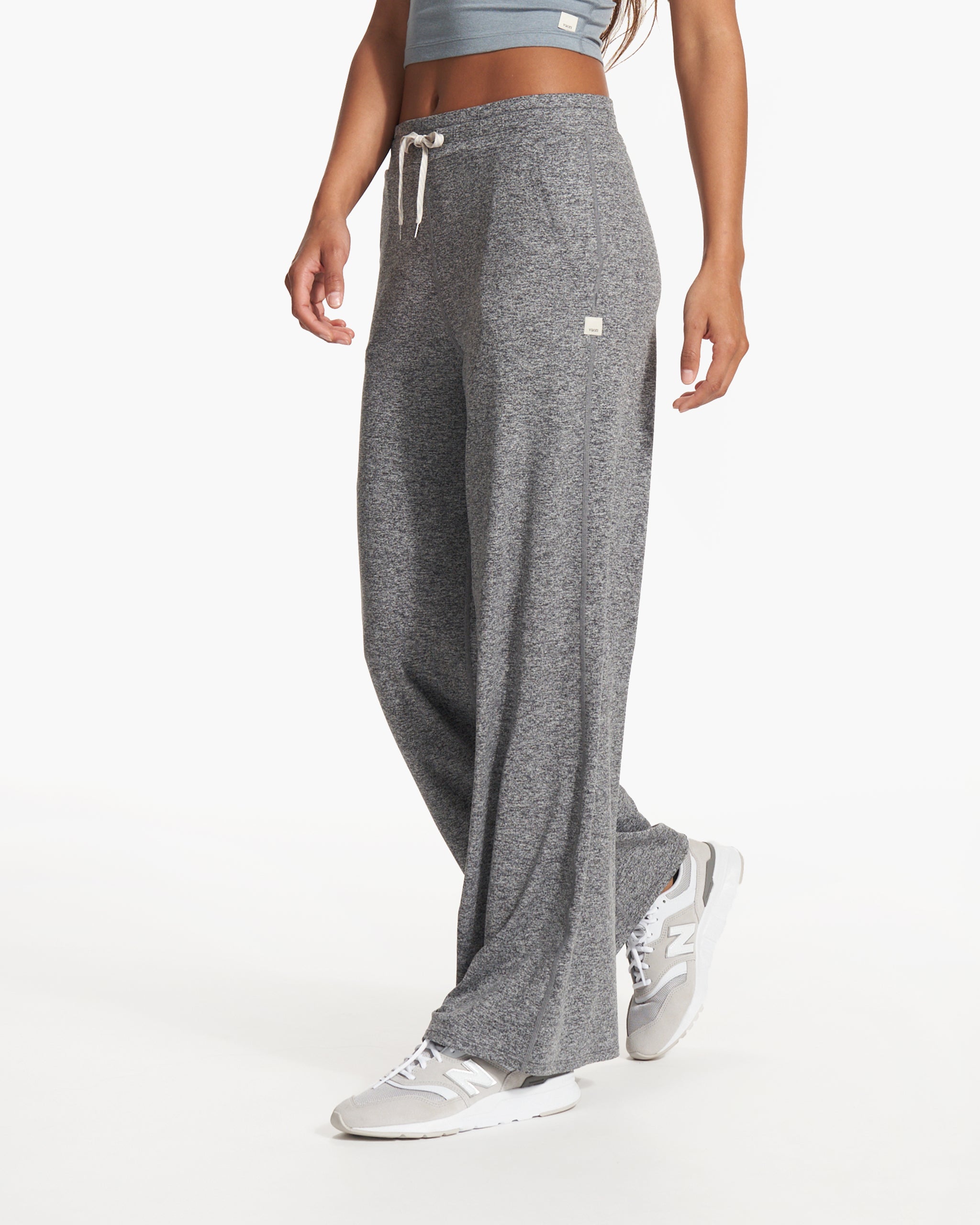 Halo Essential Wideleg Pant - Long | Heather Grey