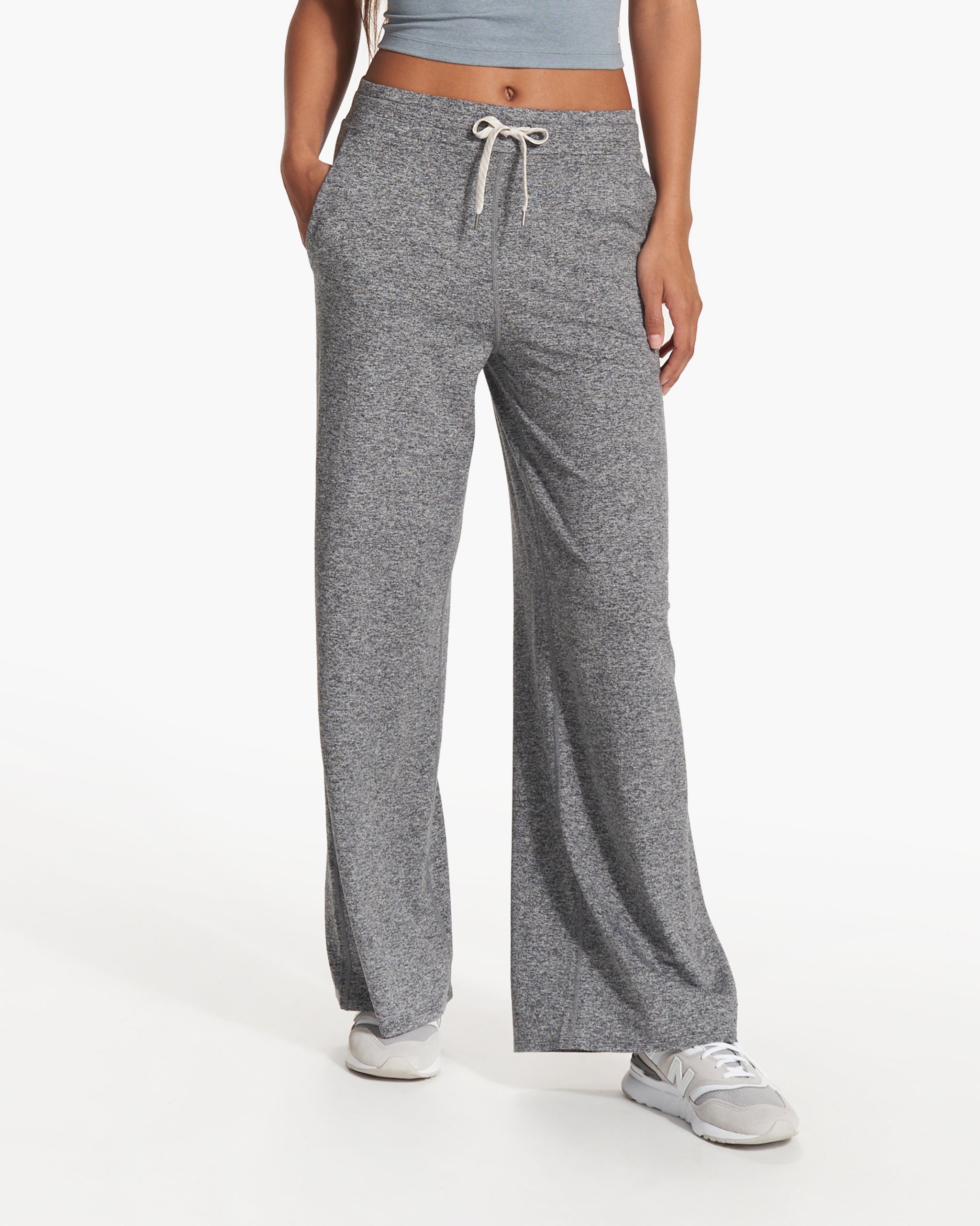 Halo Essential Wideleg Pant - Long | Heather Grey - Image 4