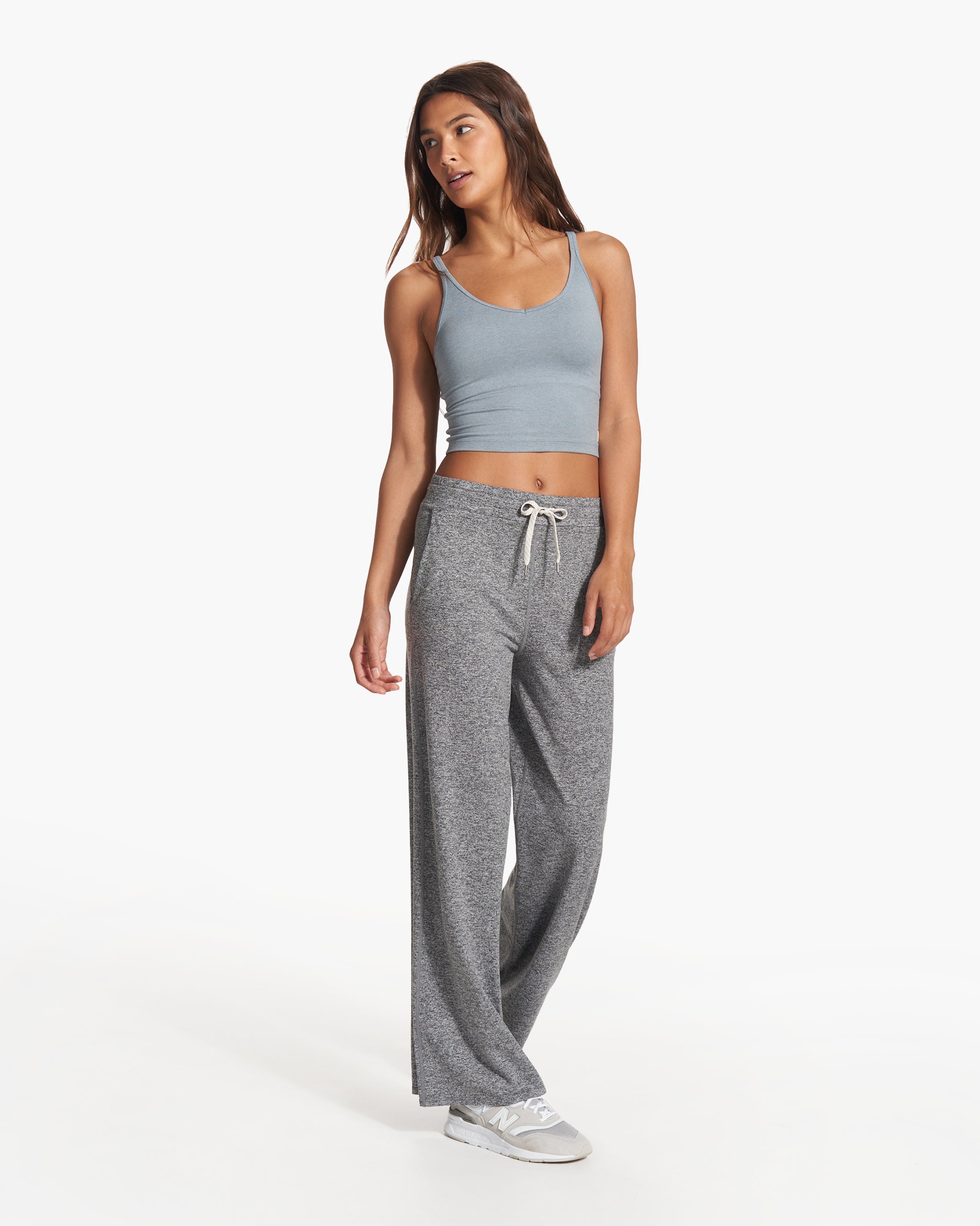 Halo Essential Wideleg Pant - Long | Heather Grey - Image 2