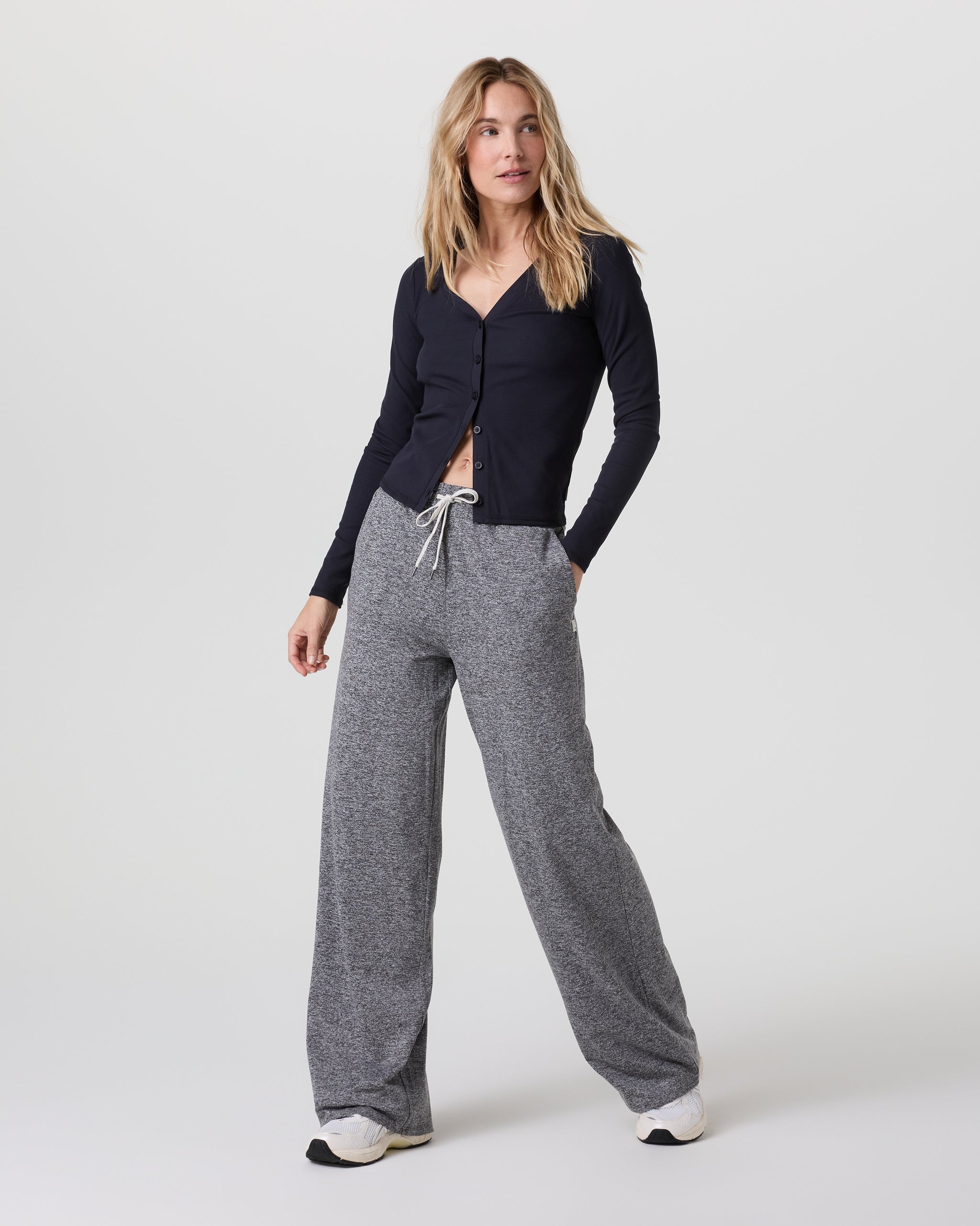 Halo Essential Wideleg Pant | Heather Grey - Image 2