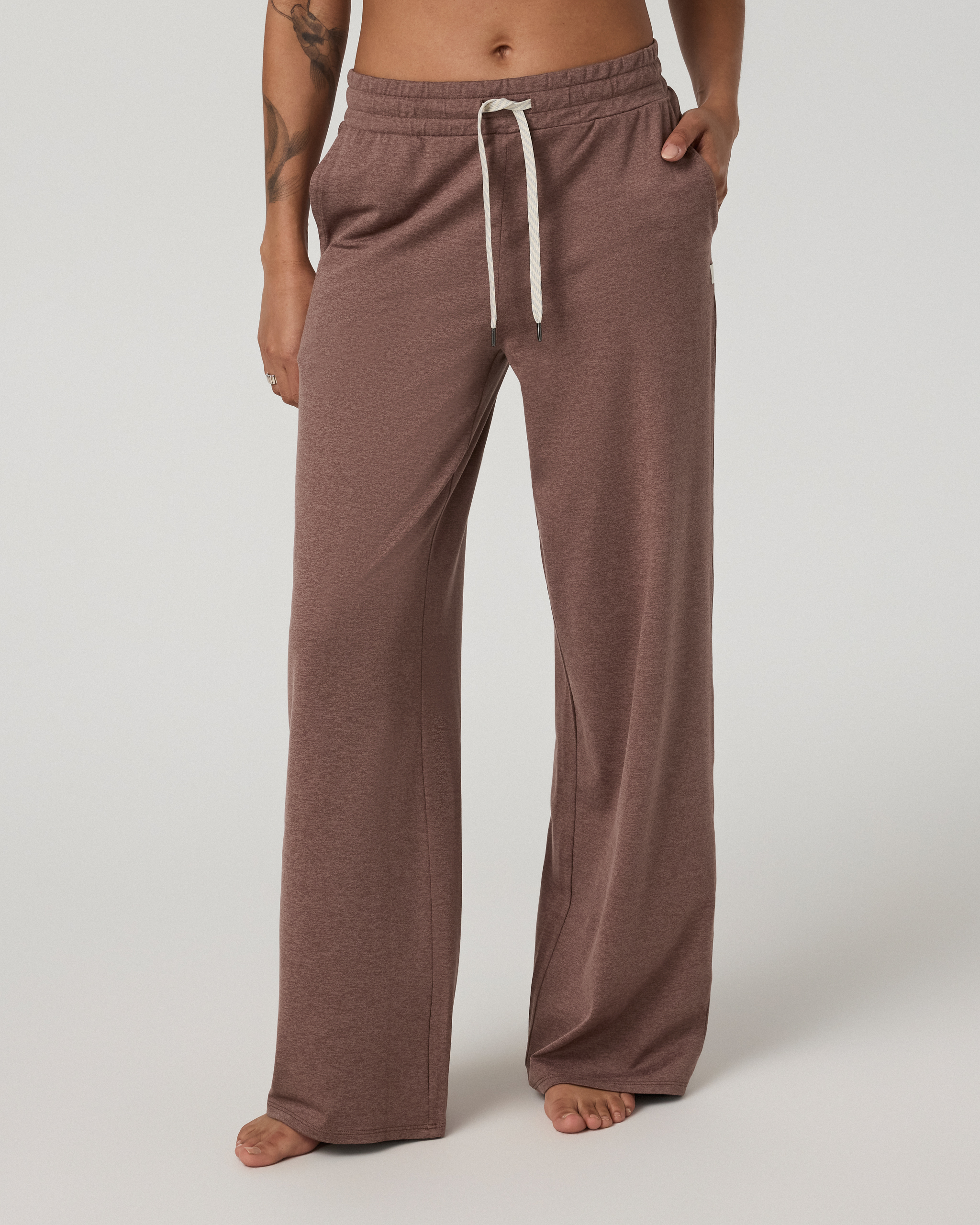 Halo Essential Wideleg Pant - Long | Sable Heather - Image 4
