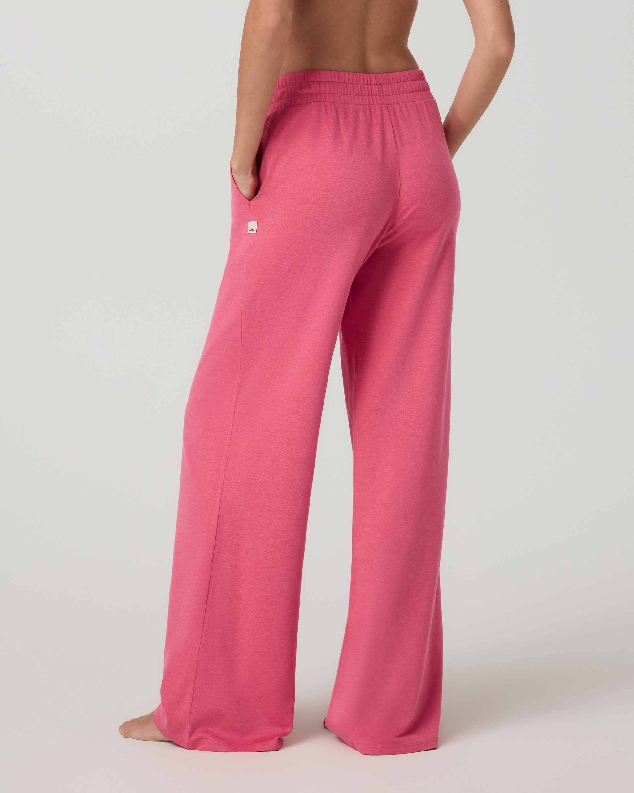 Halo Essential Wideleg Pant - Short | Sunset Pink Heather - Image 3