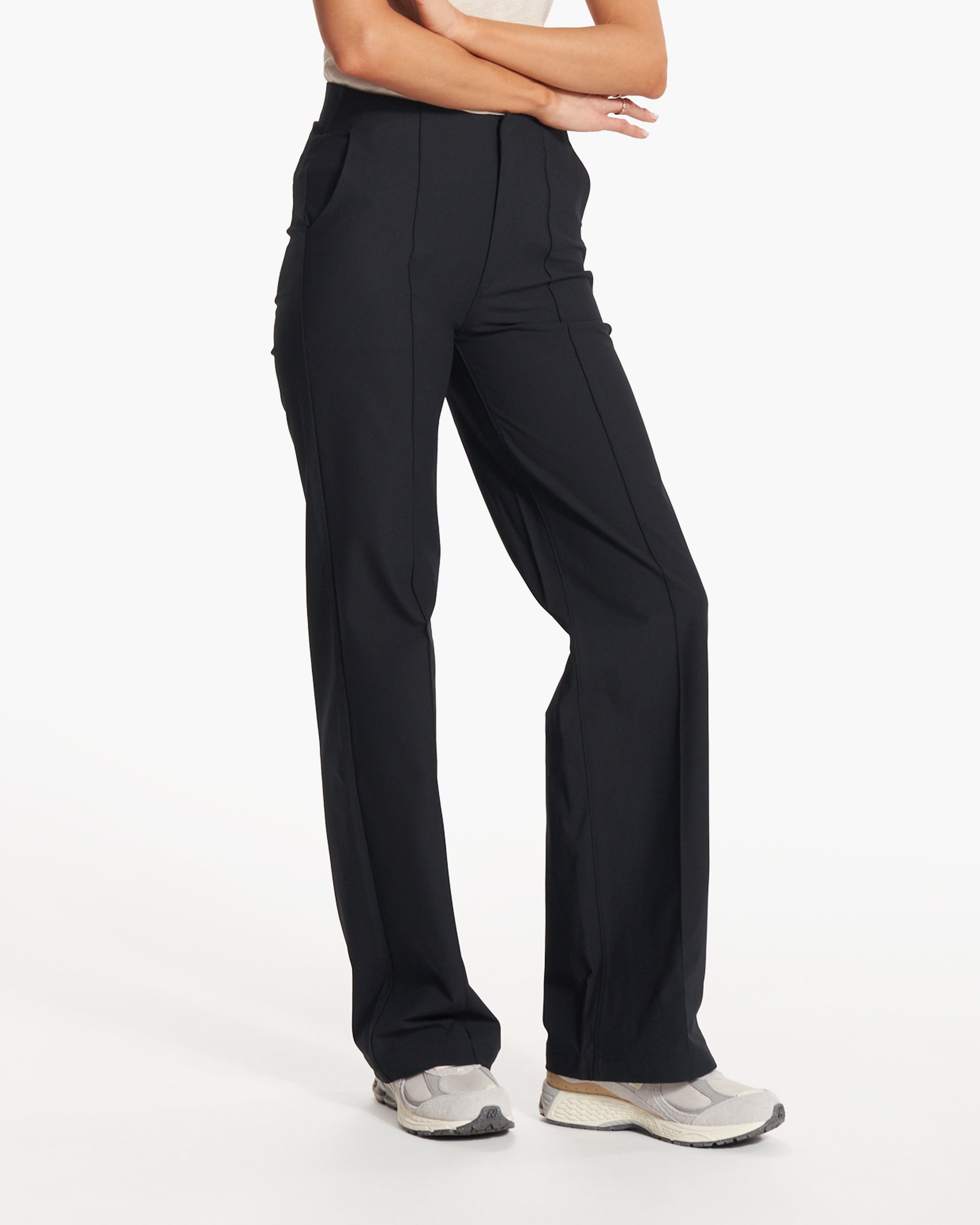 Womens Vuori Meta™ Wideleg Pant - Long | Black - Image 2