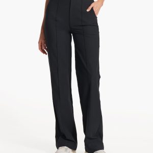 Womens Vuori Meta™ Wideleg Pant - Long | Black