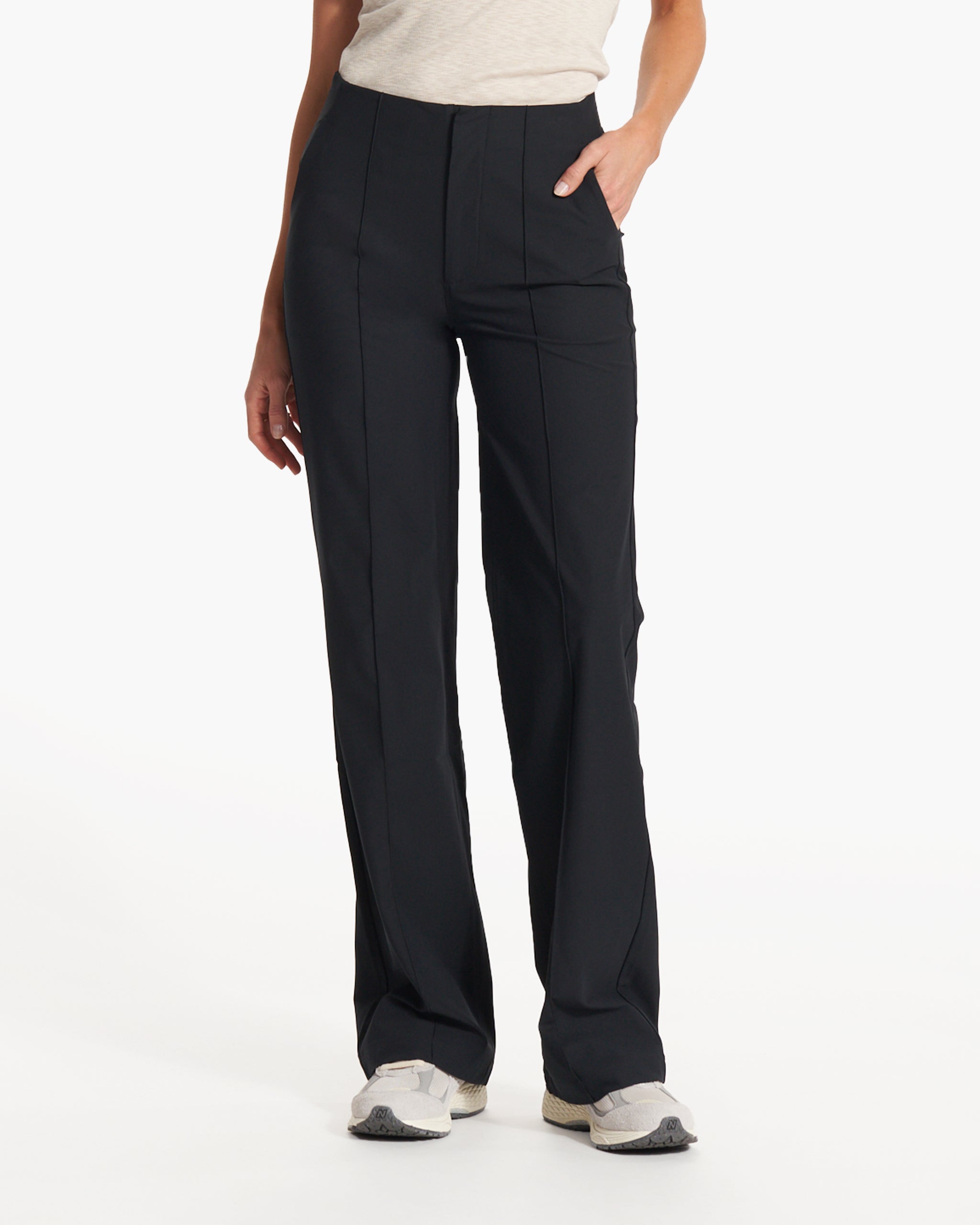 Womens Vuori Meta™ Wideleg Pant - Long | Black