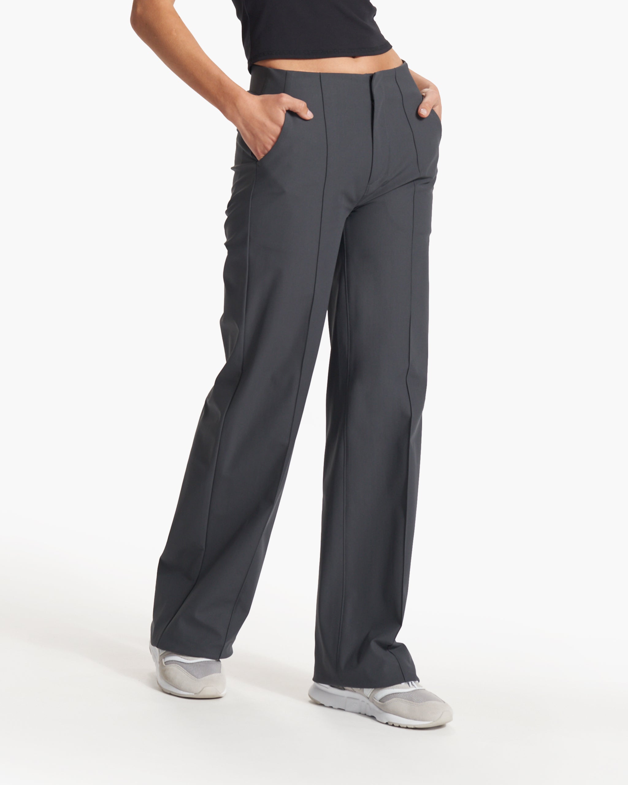 Womens Vuori Meta™ Wideleg Pant | Charcoal - Image 2