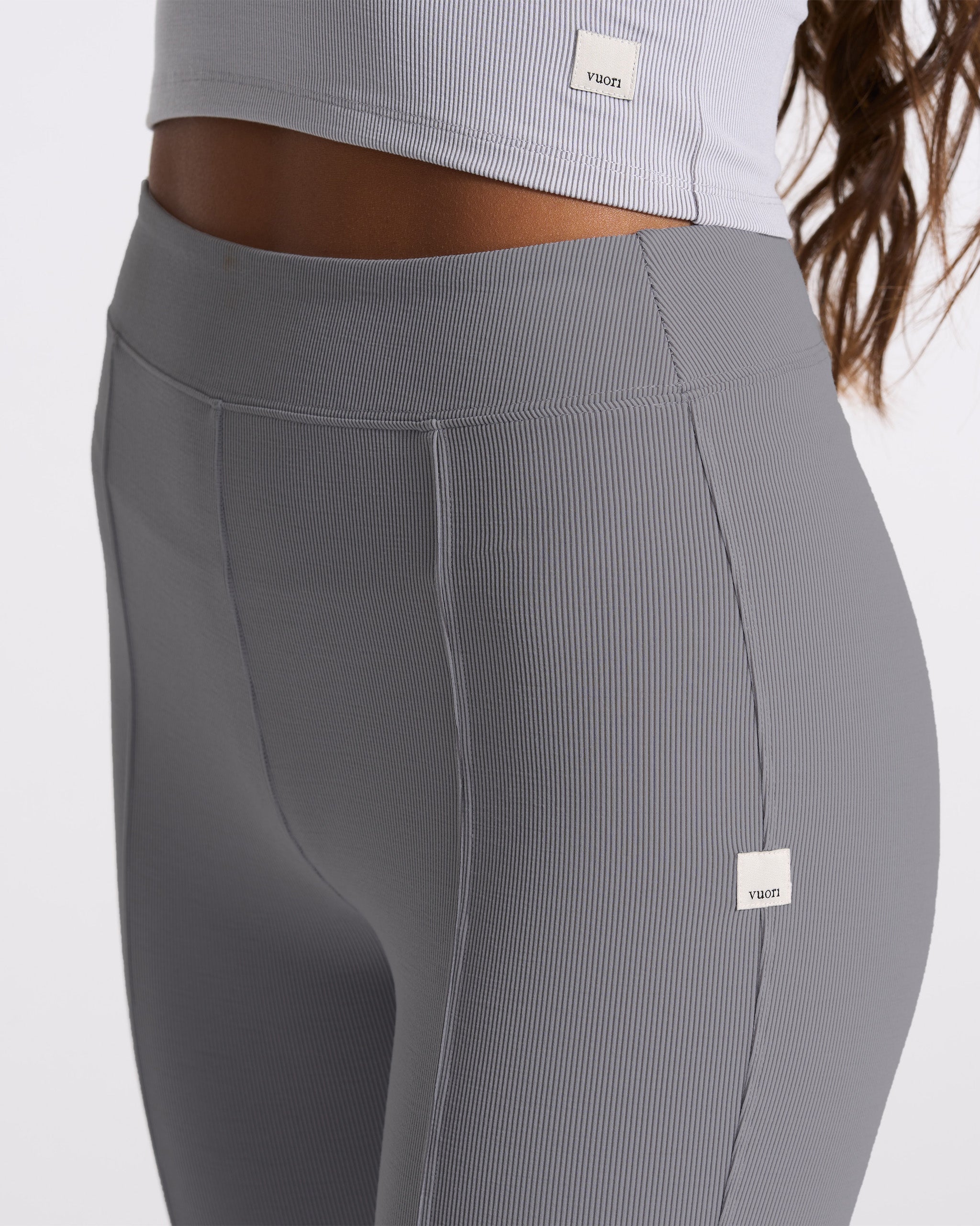 Lux Rib Split Bootcut | Heather Grey - Image 5