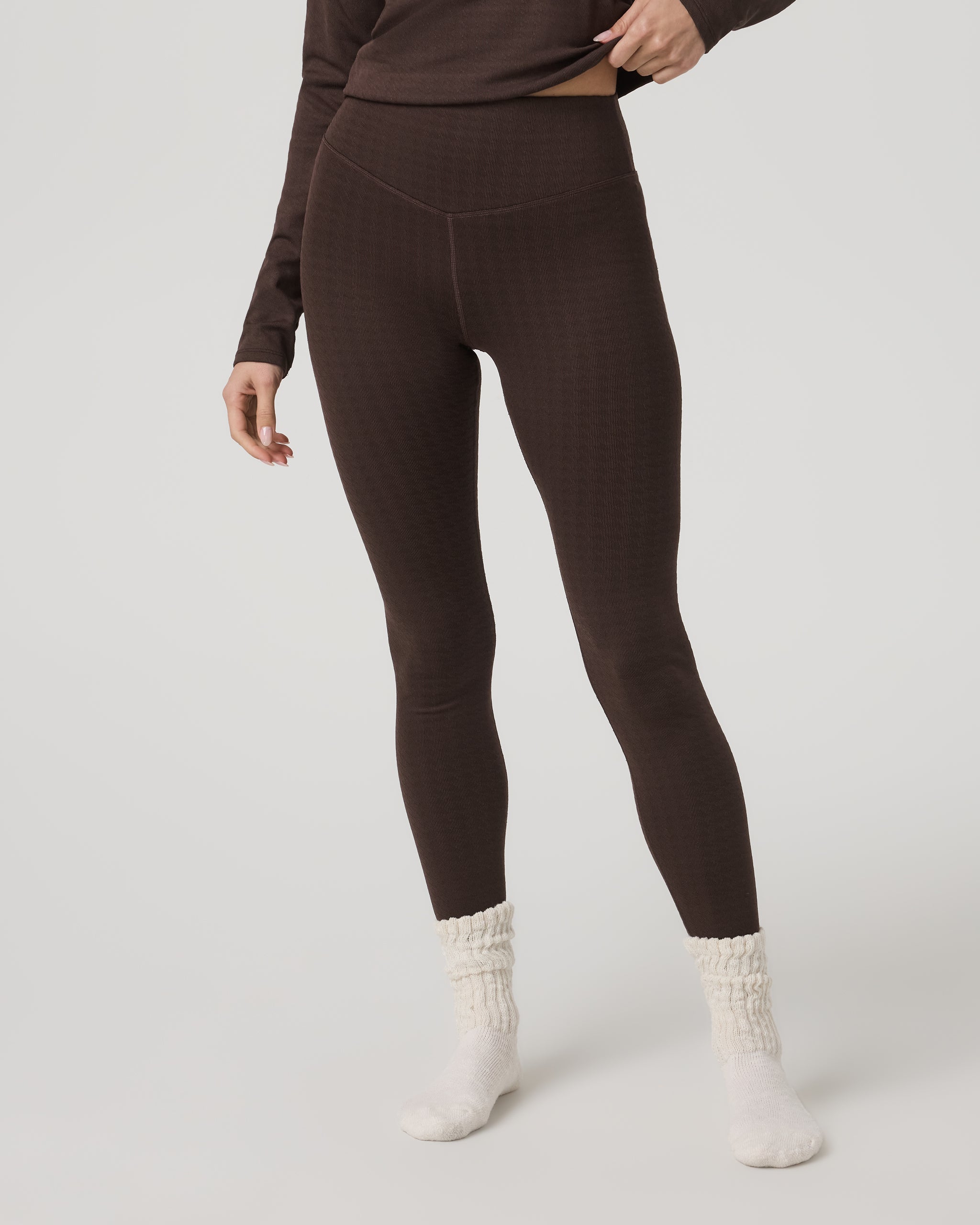 Textured Chilled Out Legging | Java Houndstooth