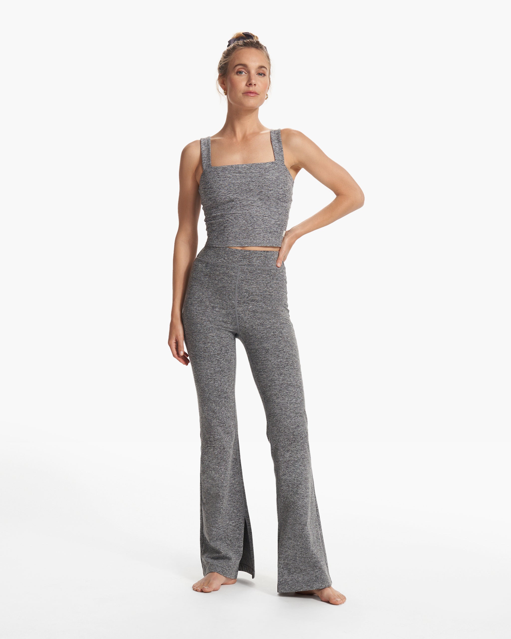 Granite High Waist Flare | Heather Grey - Image 3