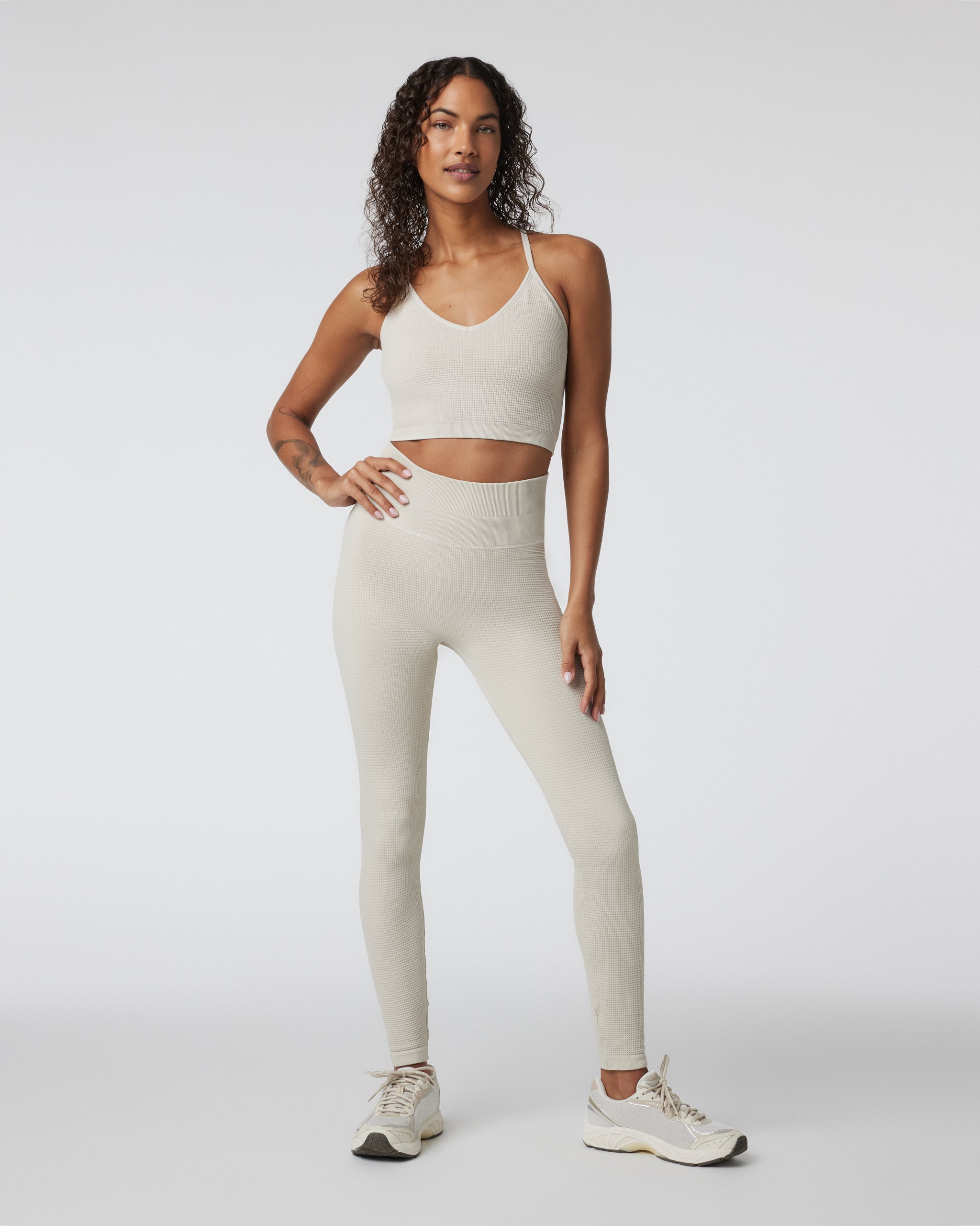 Waffle Seamless Legging | Ecru - Image 2