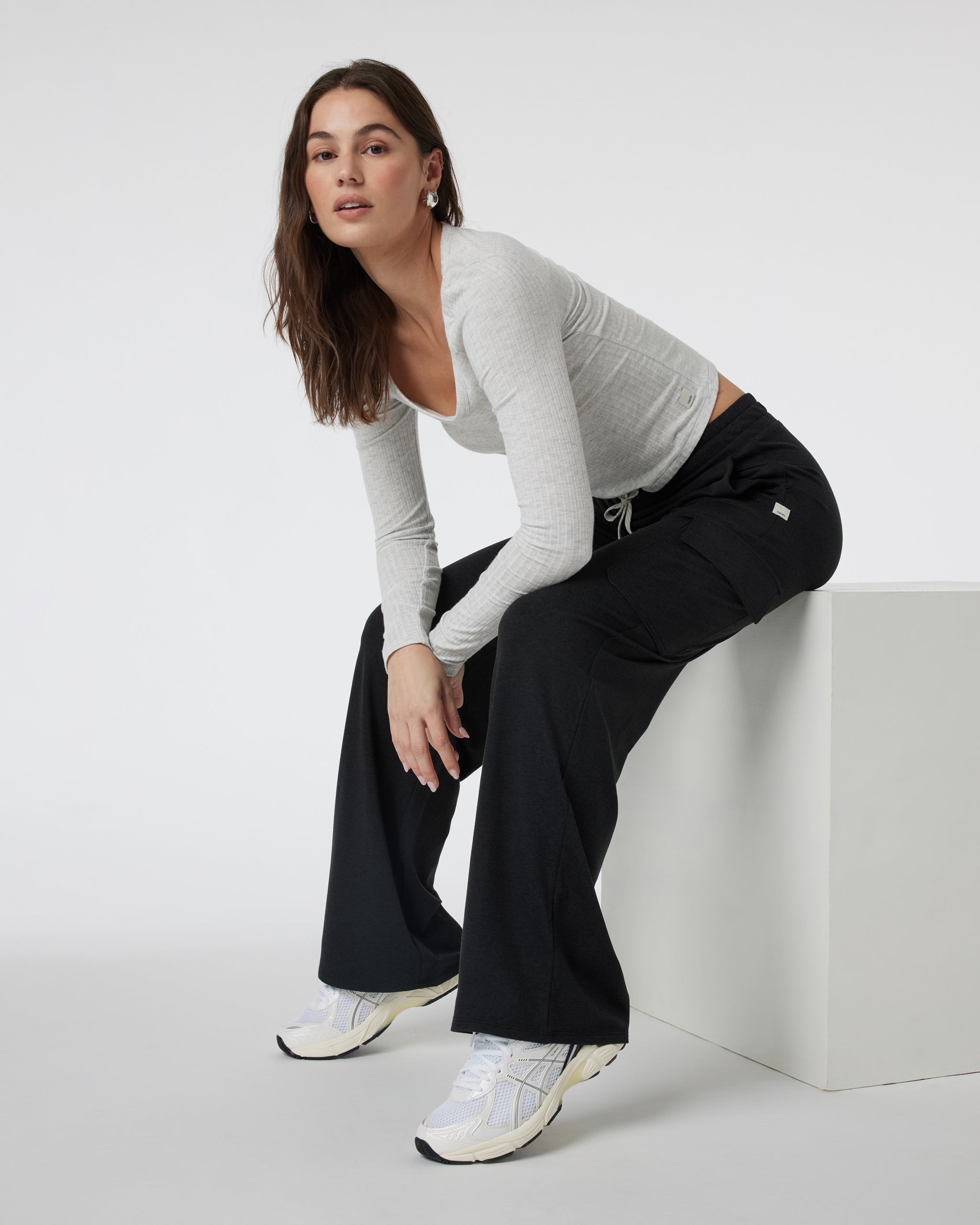Halo Essential Cargo Wideleg | Black Heather - Image 2