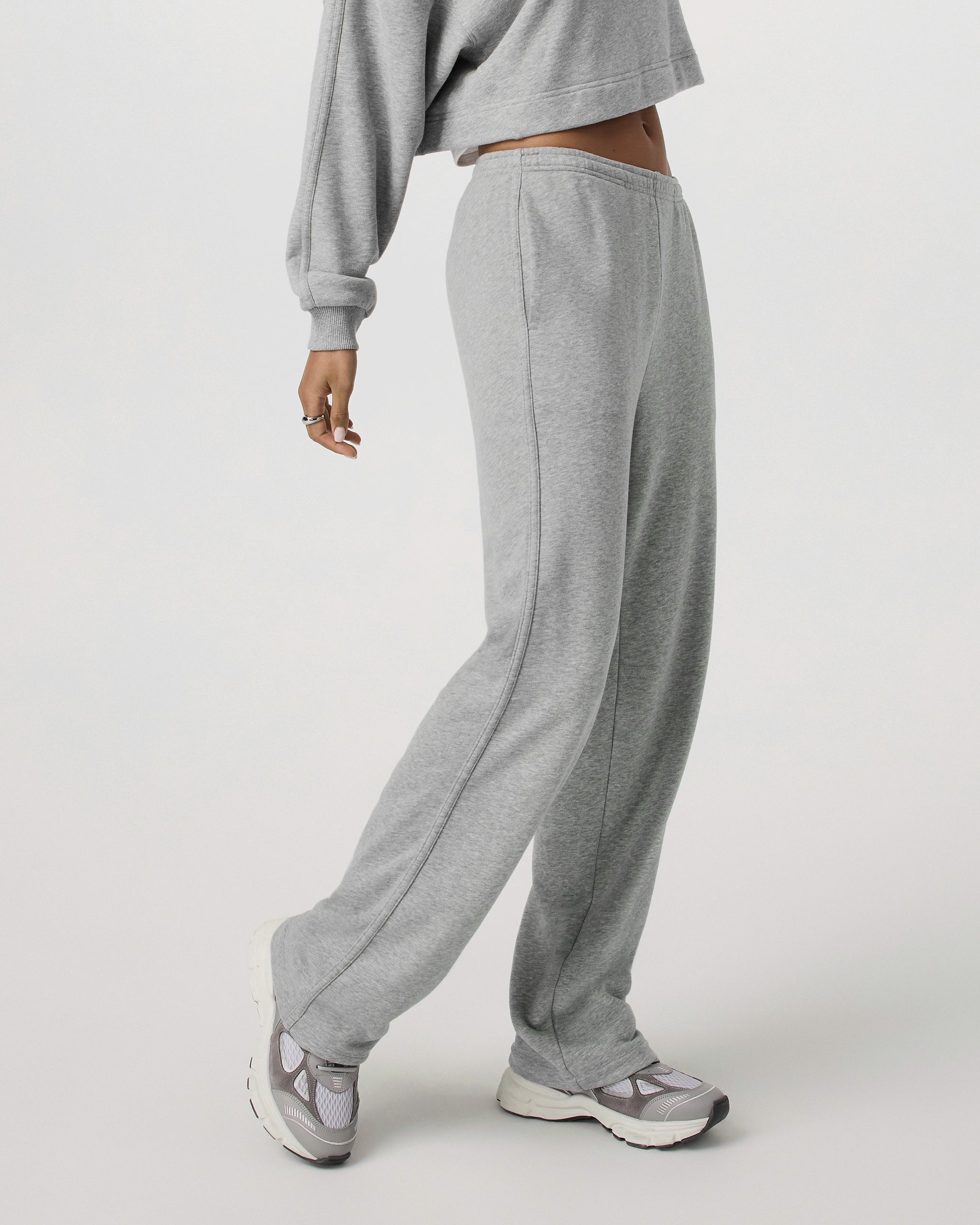Sedona Straight Leg Sweatpant-Long | Light Heather Grey - Image 4
