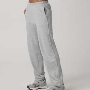 Sedona Straight Leg Sweatpant-Long | Light Heather Grey