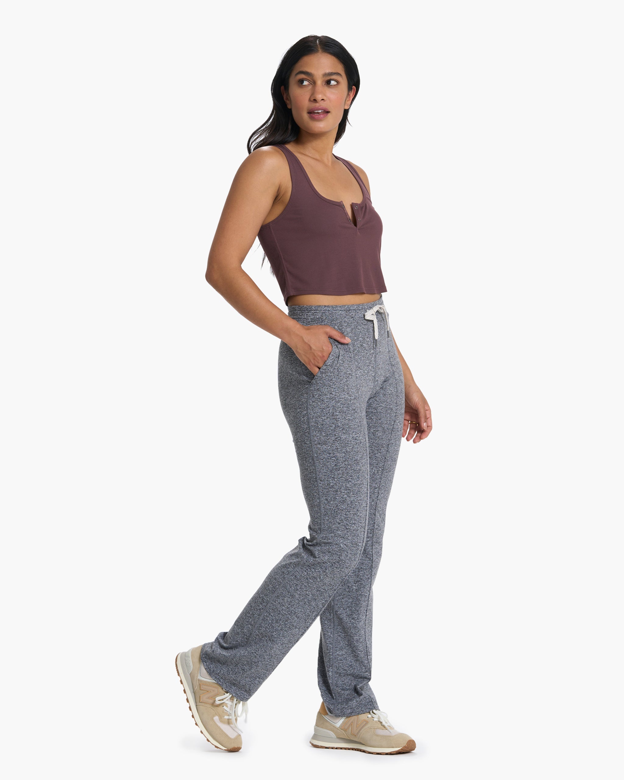 Halo Wide Leg Flare Pant | Heather Grey - Image 5