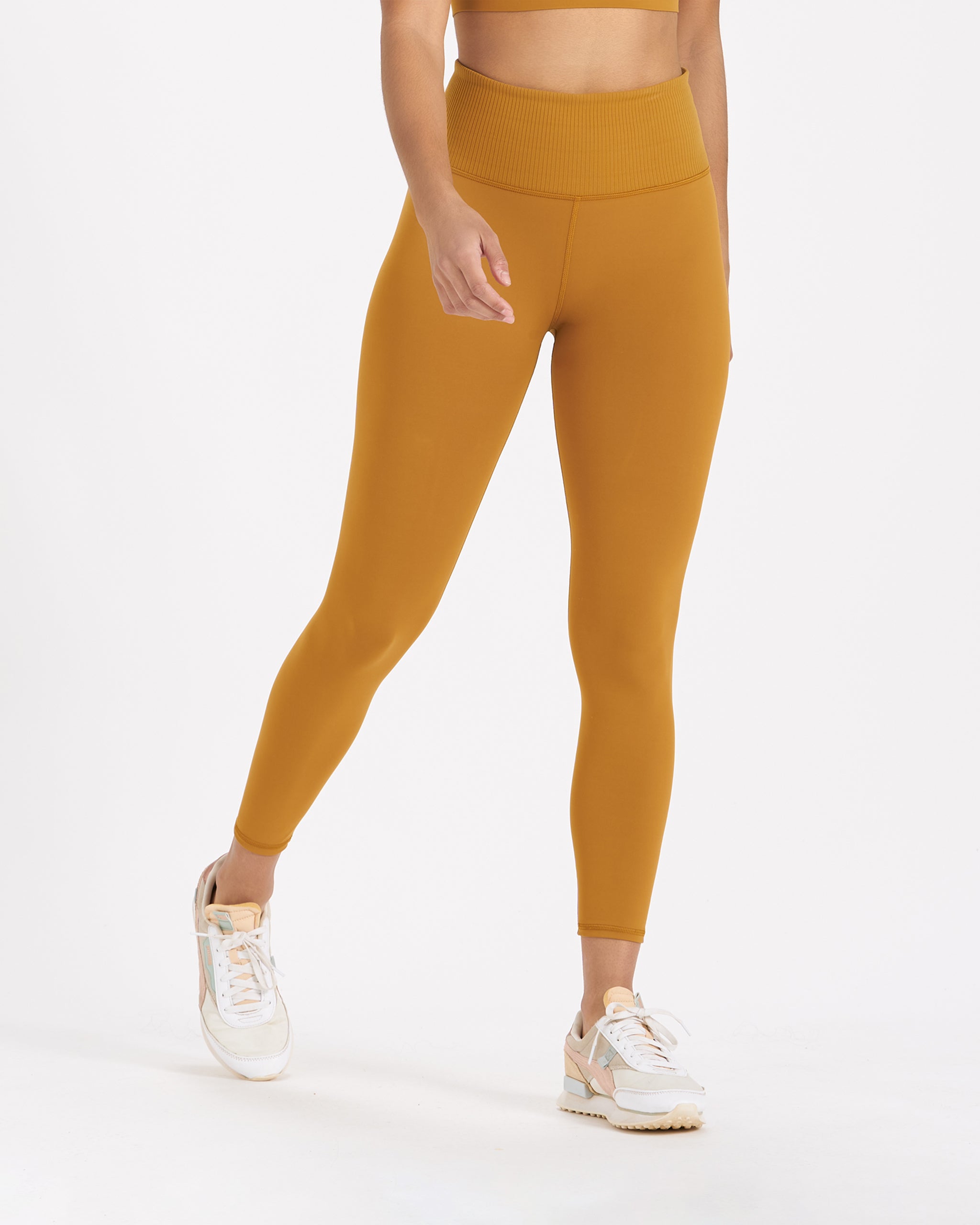 Rib Studio Legging | Dark Golden - Image 2