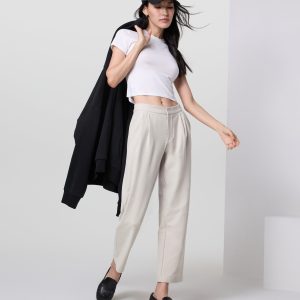 Elevation Ankle Trouser | Ecru Heather