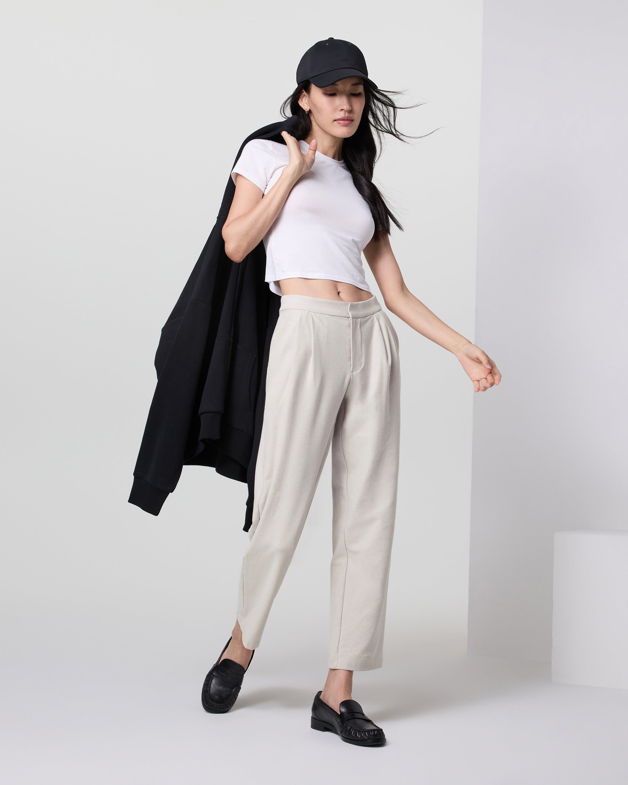 Elevation Ankle Trouser | Ecru Heather