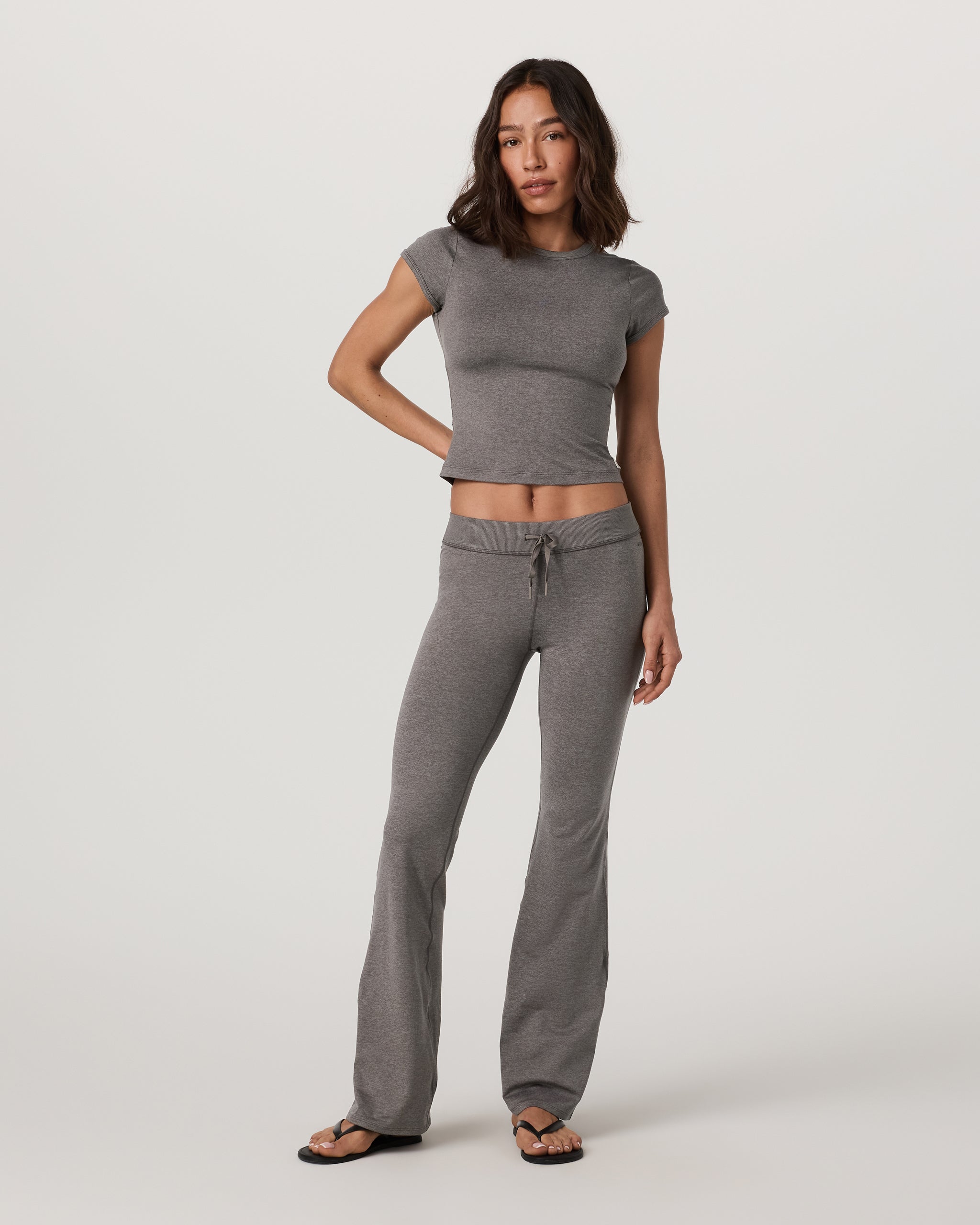 Halo Low Rise Slim Flare Pant | Chia Heather - Image 2